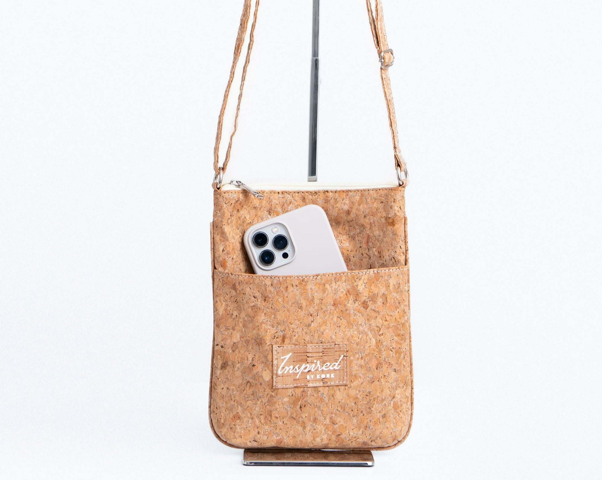 Flagler Cork Crossbody- Silvered