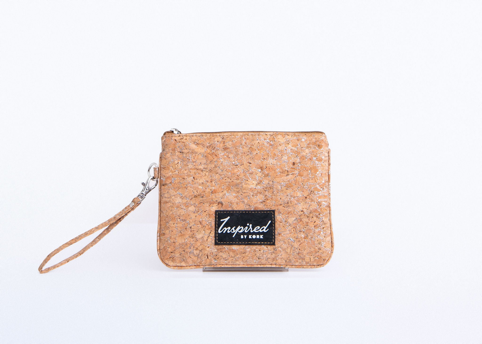 Amelia Cork Wristlet - Silvered