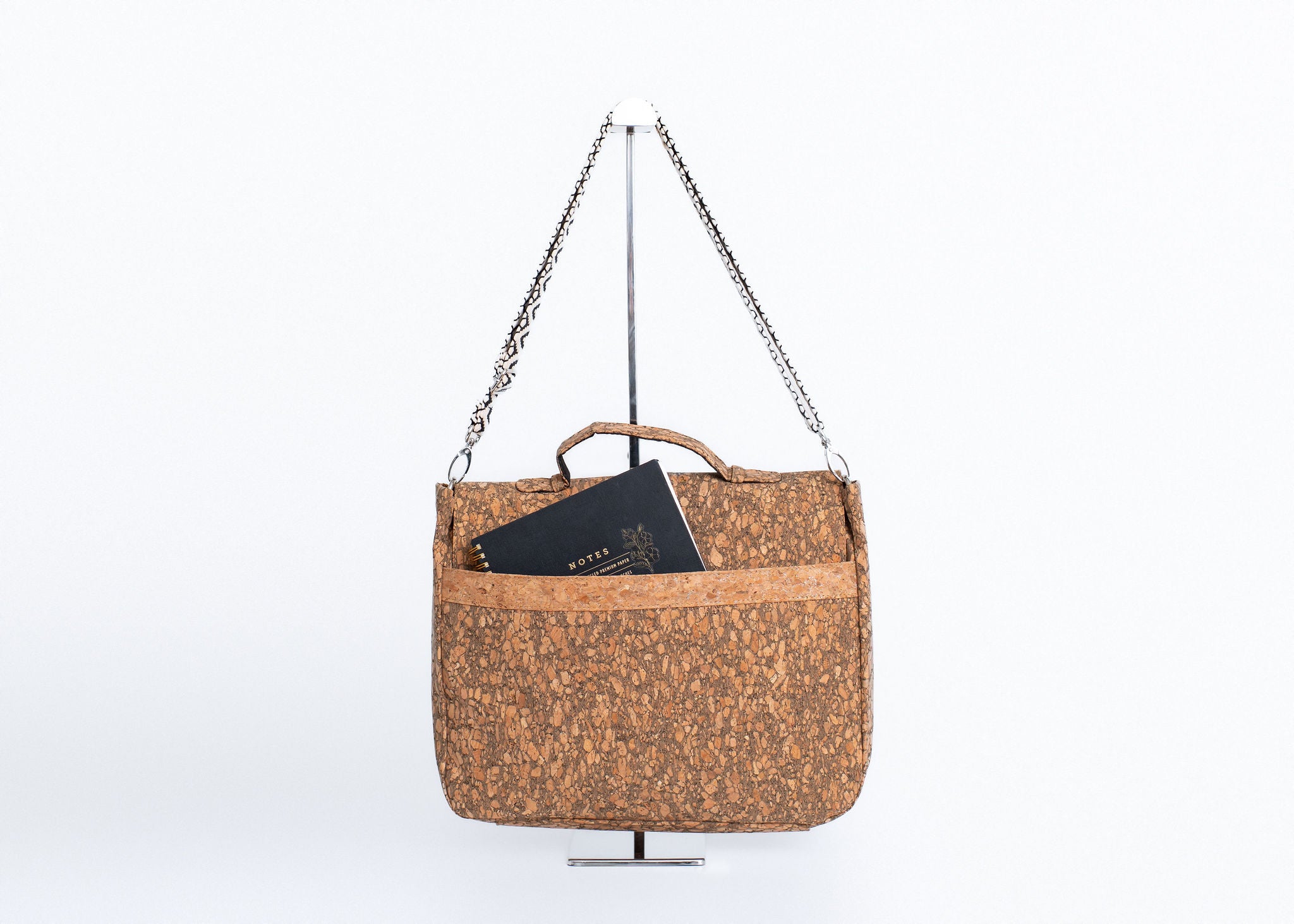 Crescent XL Cork Messenger Laptop Bag- Marbled