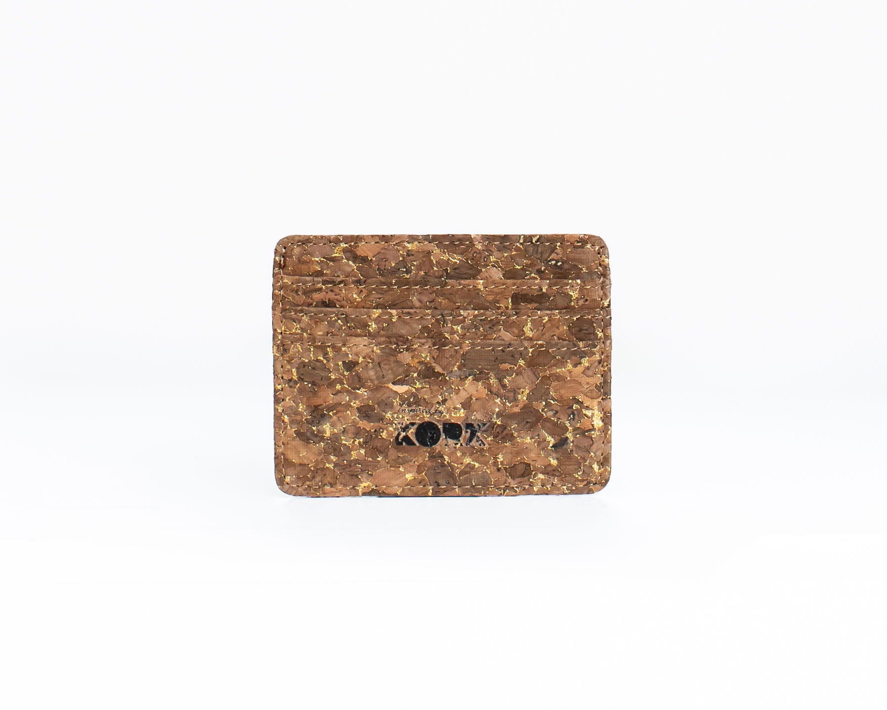 Cork Credit Card Holder -Espresso w/Gold