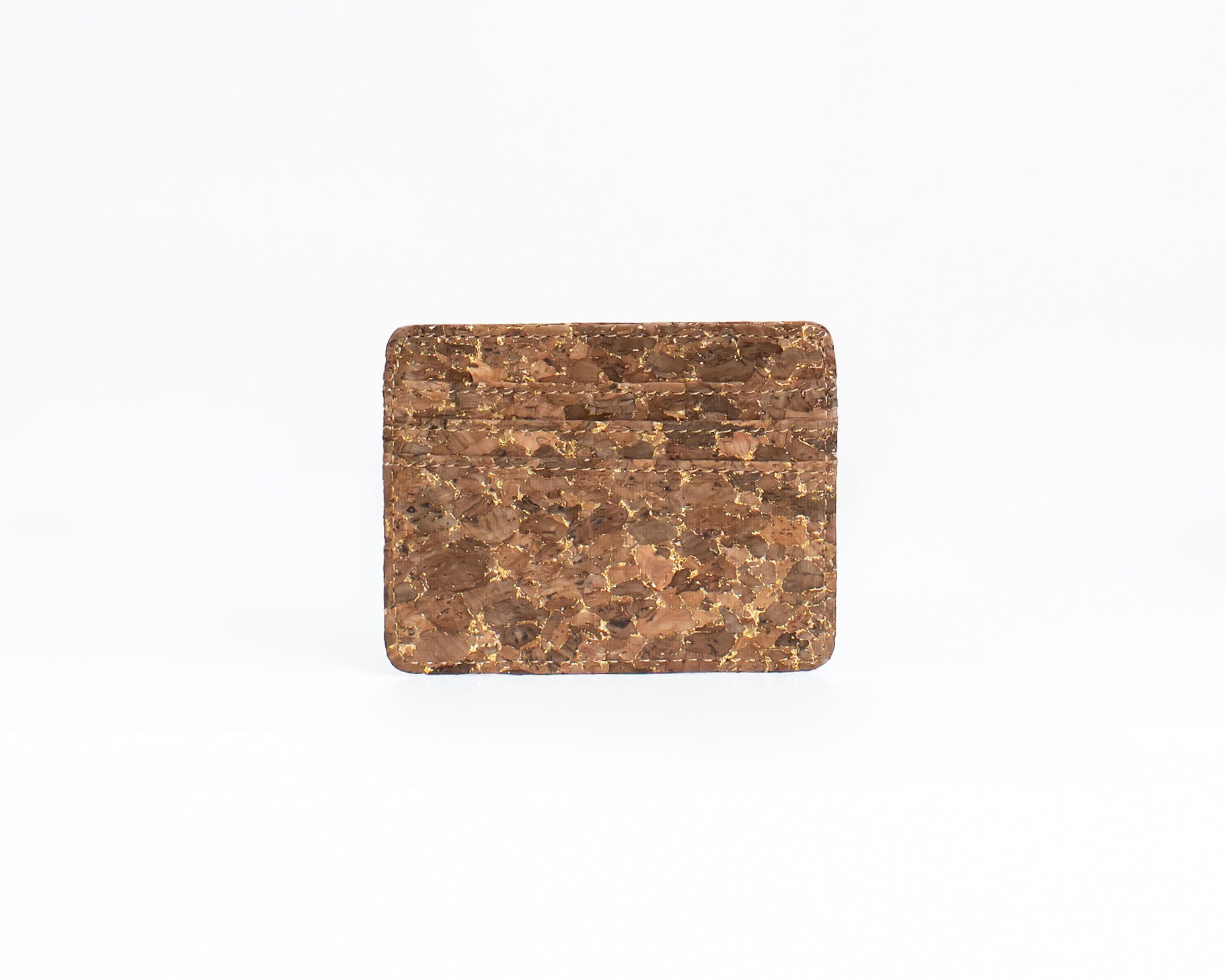 Cork Credit Card Holder -Espresso w/Gold