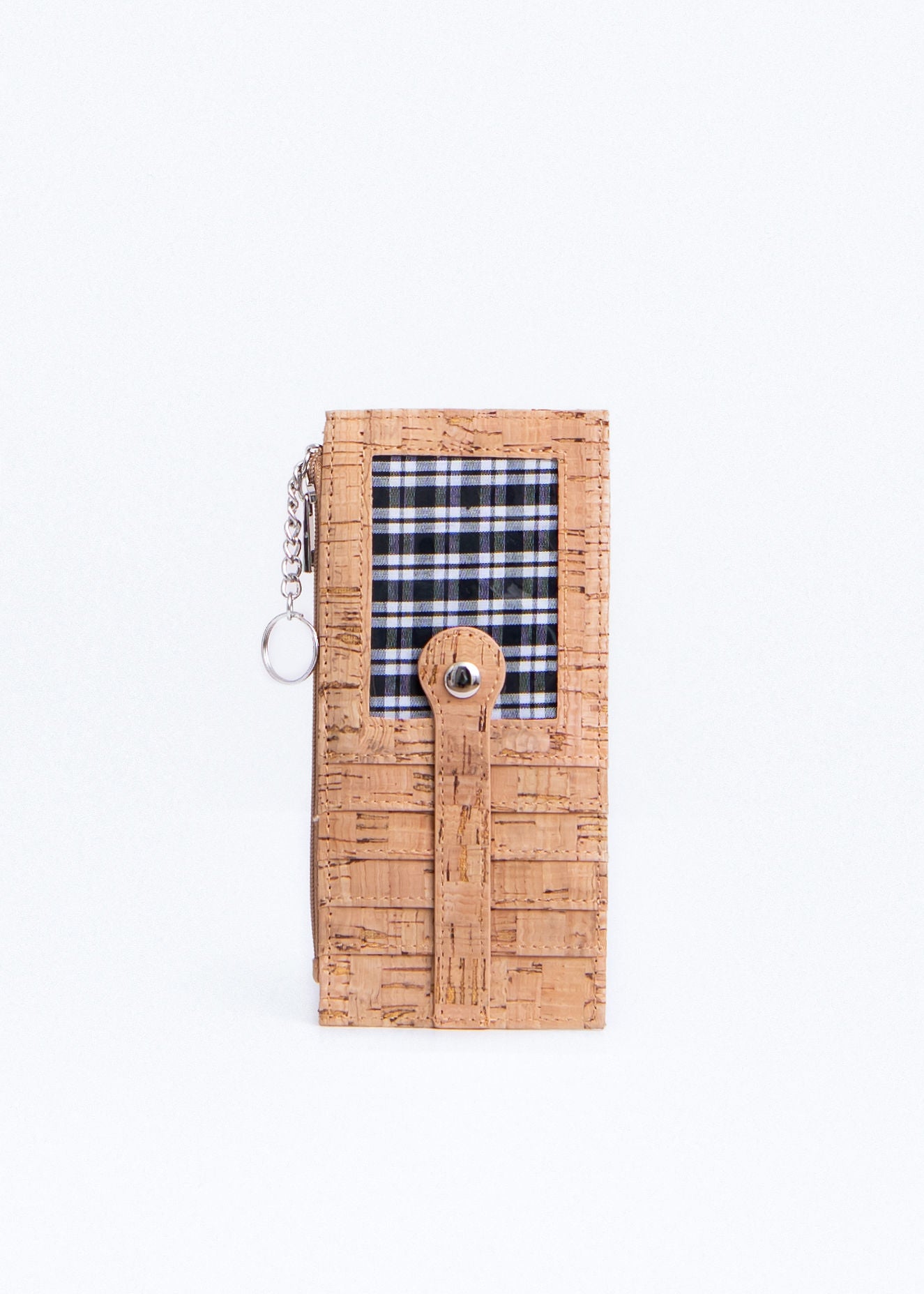 Cork Zipper Credit Card Wallet - Natural