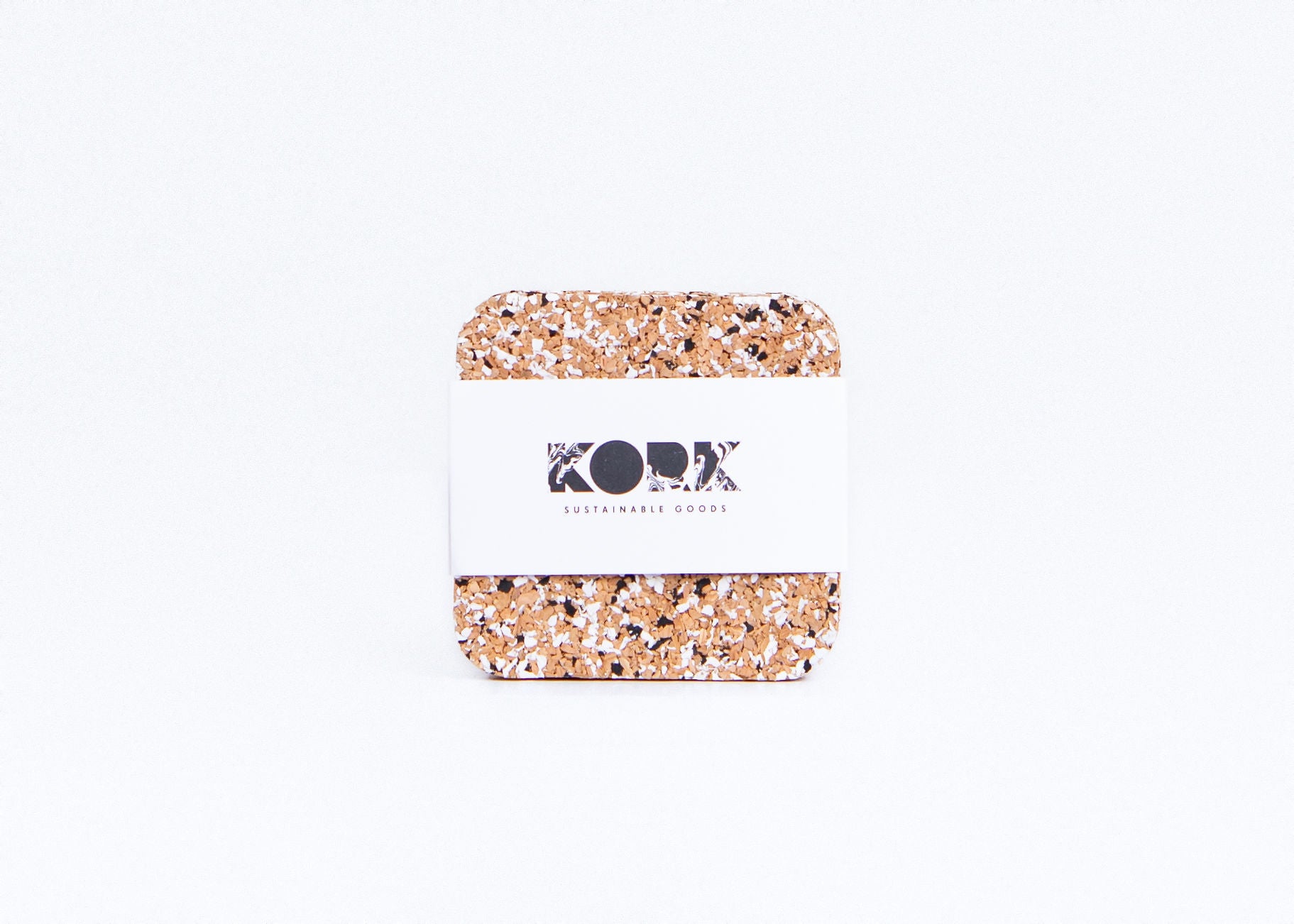 Set of 4 Cork Coasters--Recycled Flip Flops w/cork--Black & White