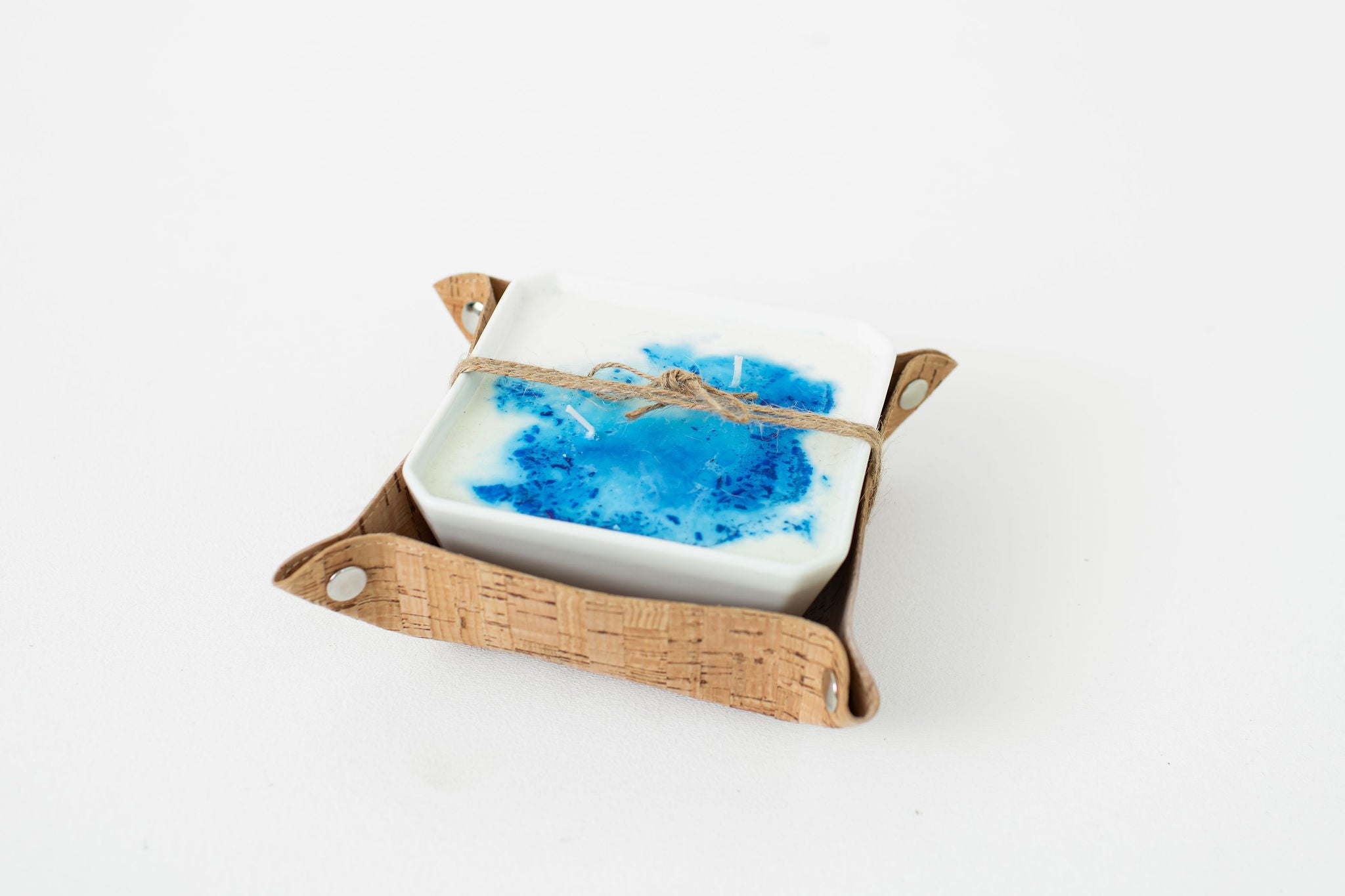 Cork Tray With L'oil by Lexi Organic Candle Florida Sands