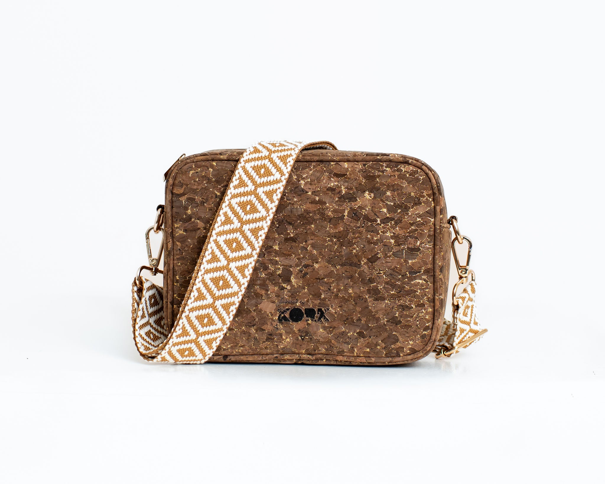 Anastasia Cork Small Crossbody- Espresso w/Gold