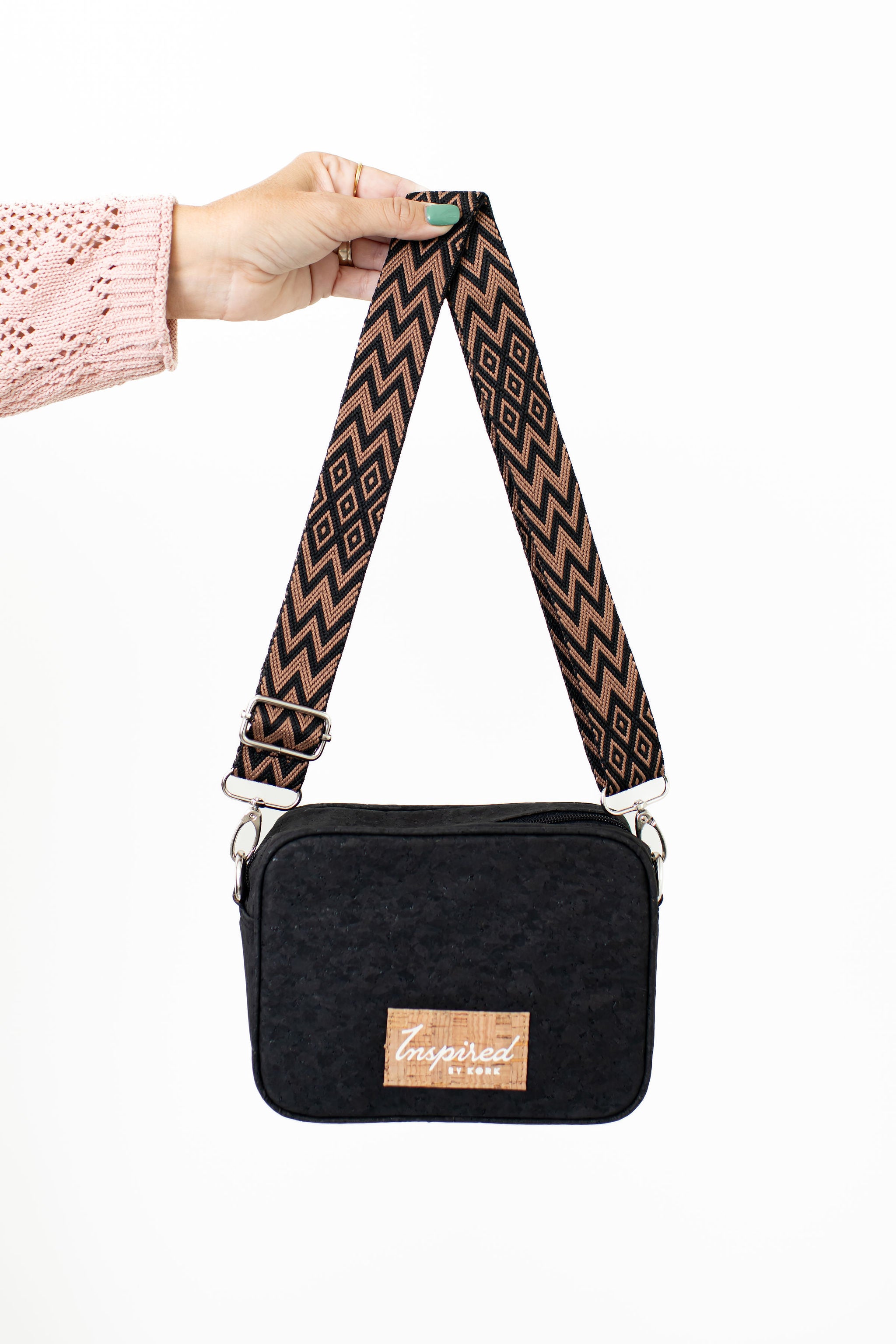 Adjustable Removable Diamond Black & Tan Strap
