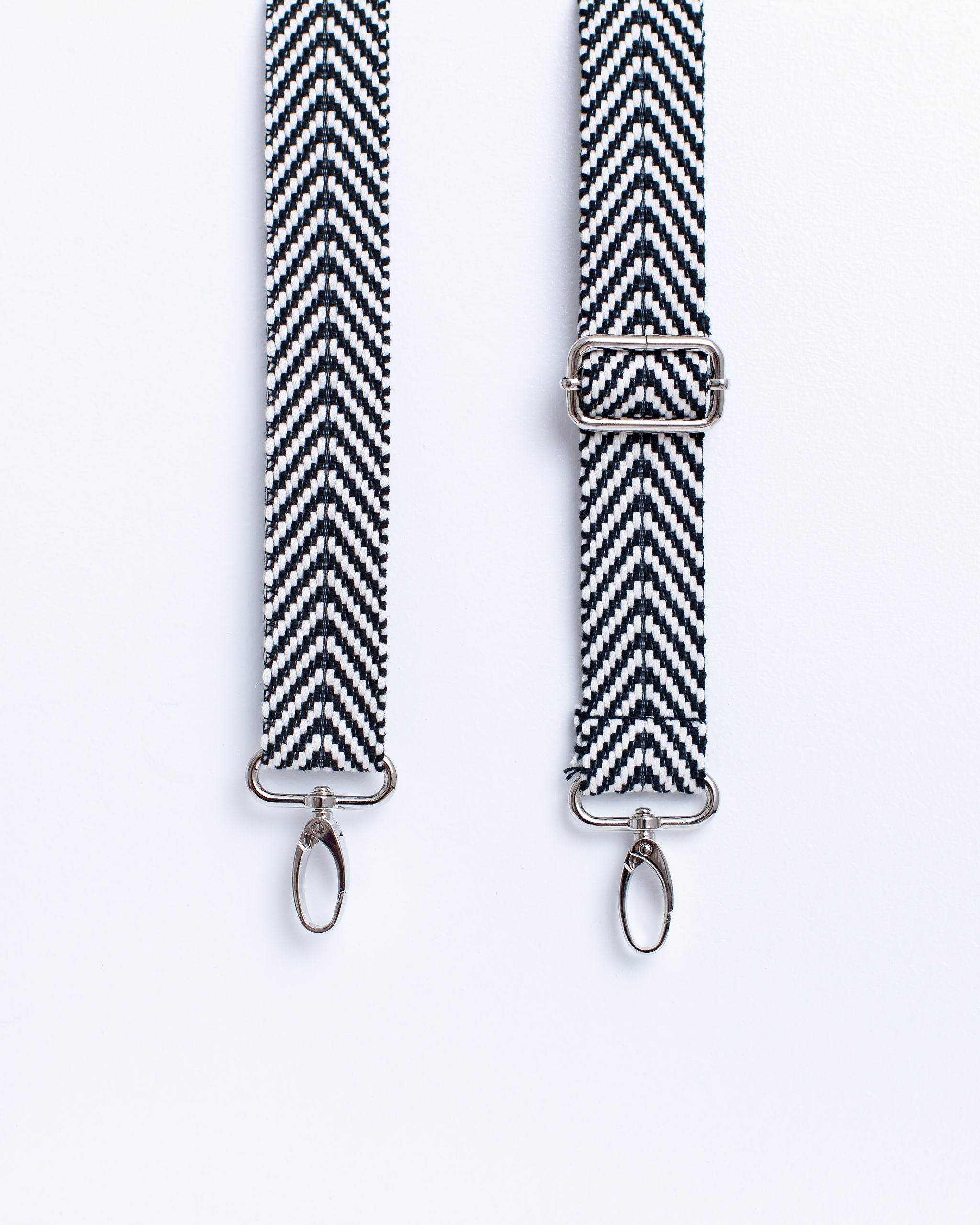 Adjustable Removable Herringbone Black Strap