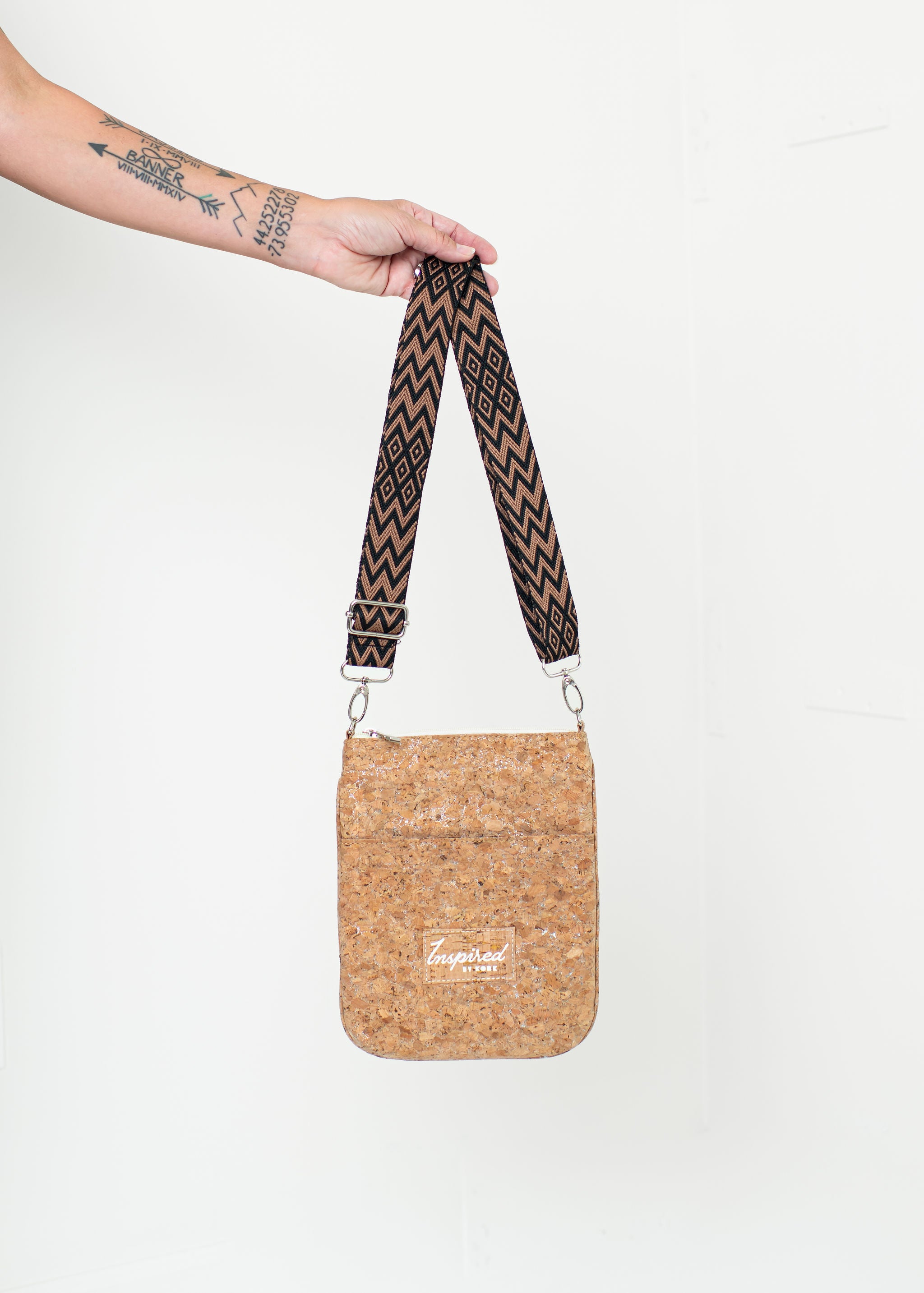 Adjustable Removable Diamond Black & Tan Strap