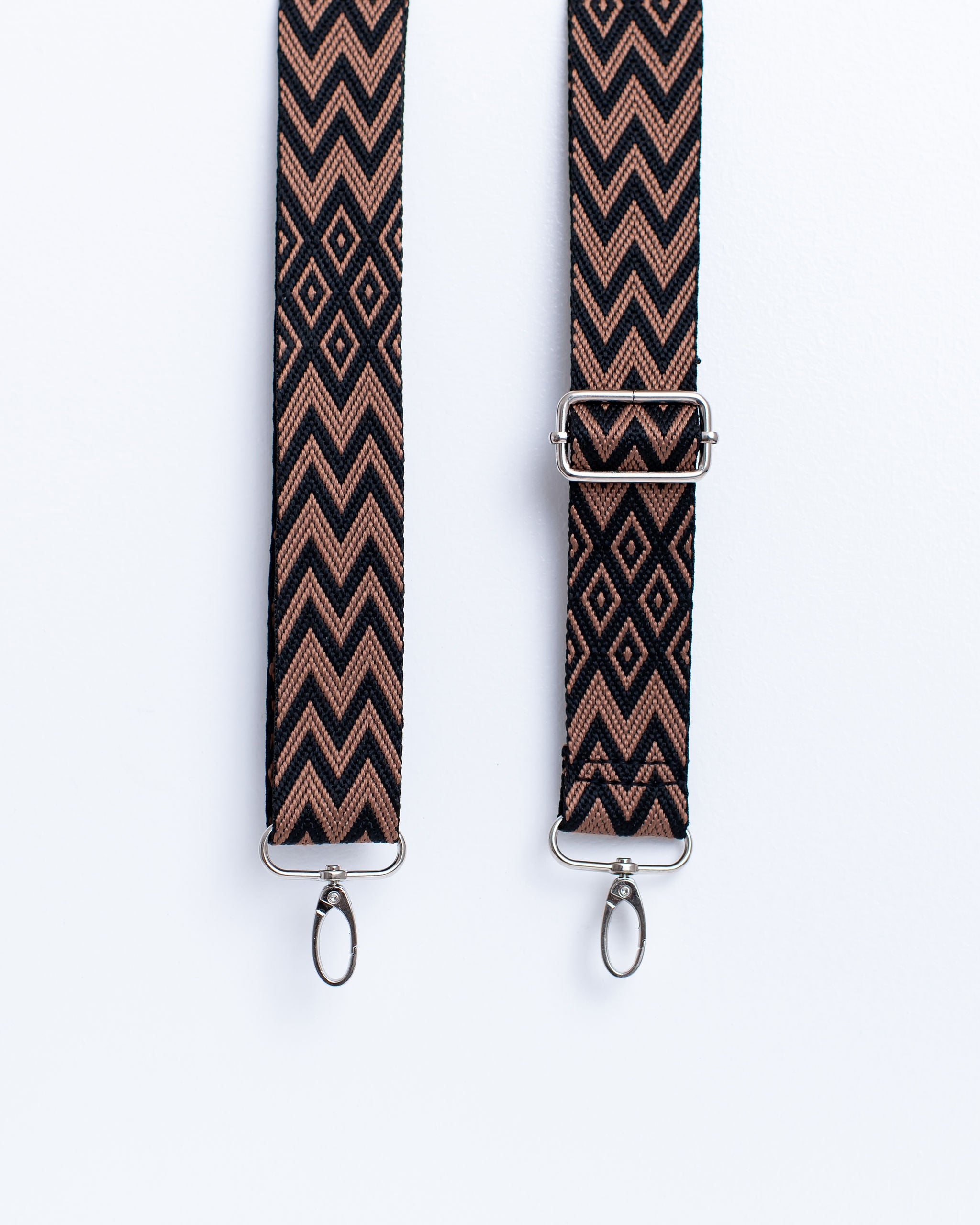 Adjustable Removable Diamond Black & Tan Strap