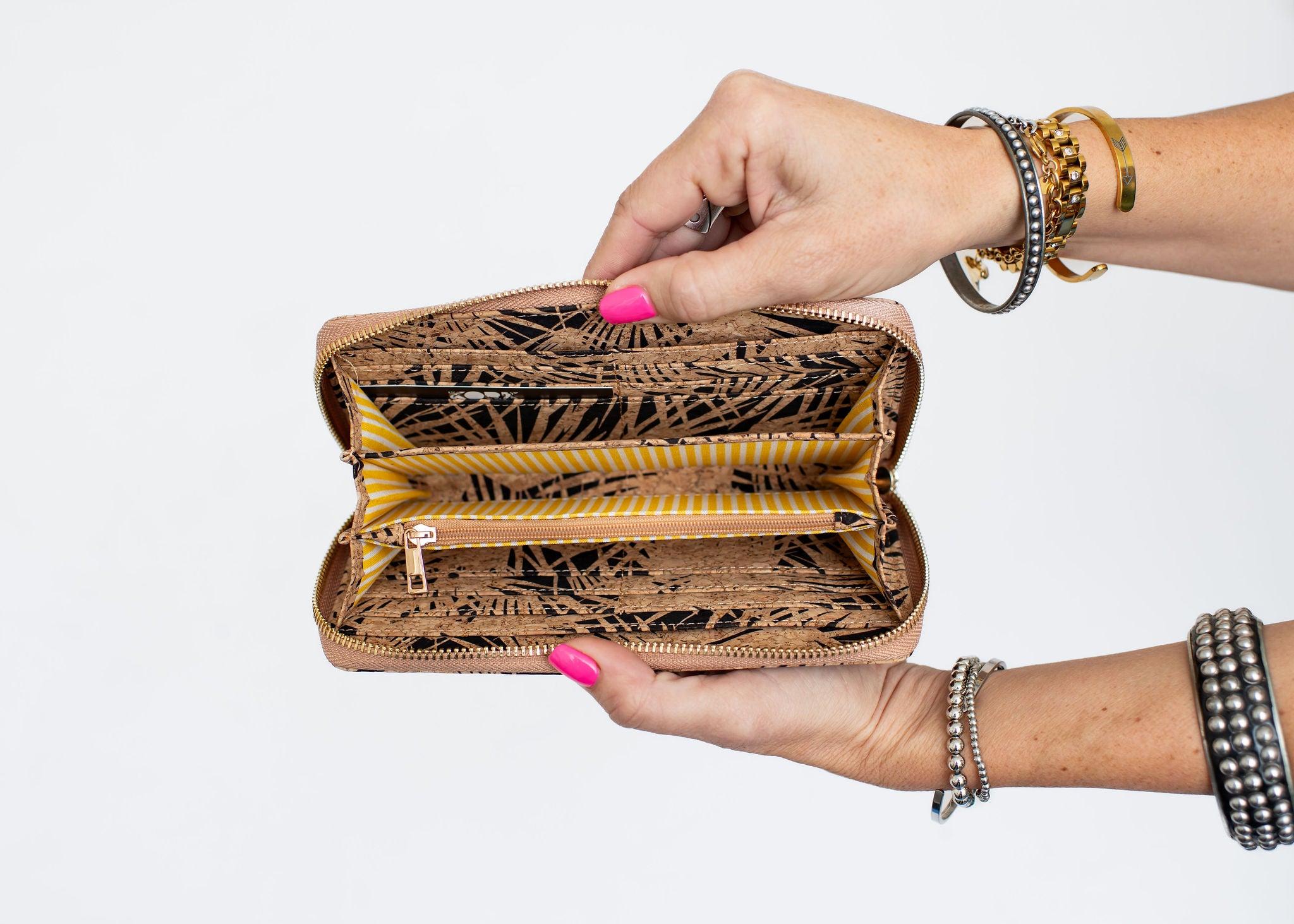 Cork Large Zipper Wallet - Palm