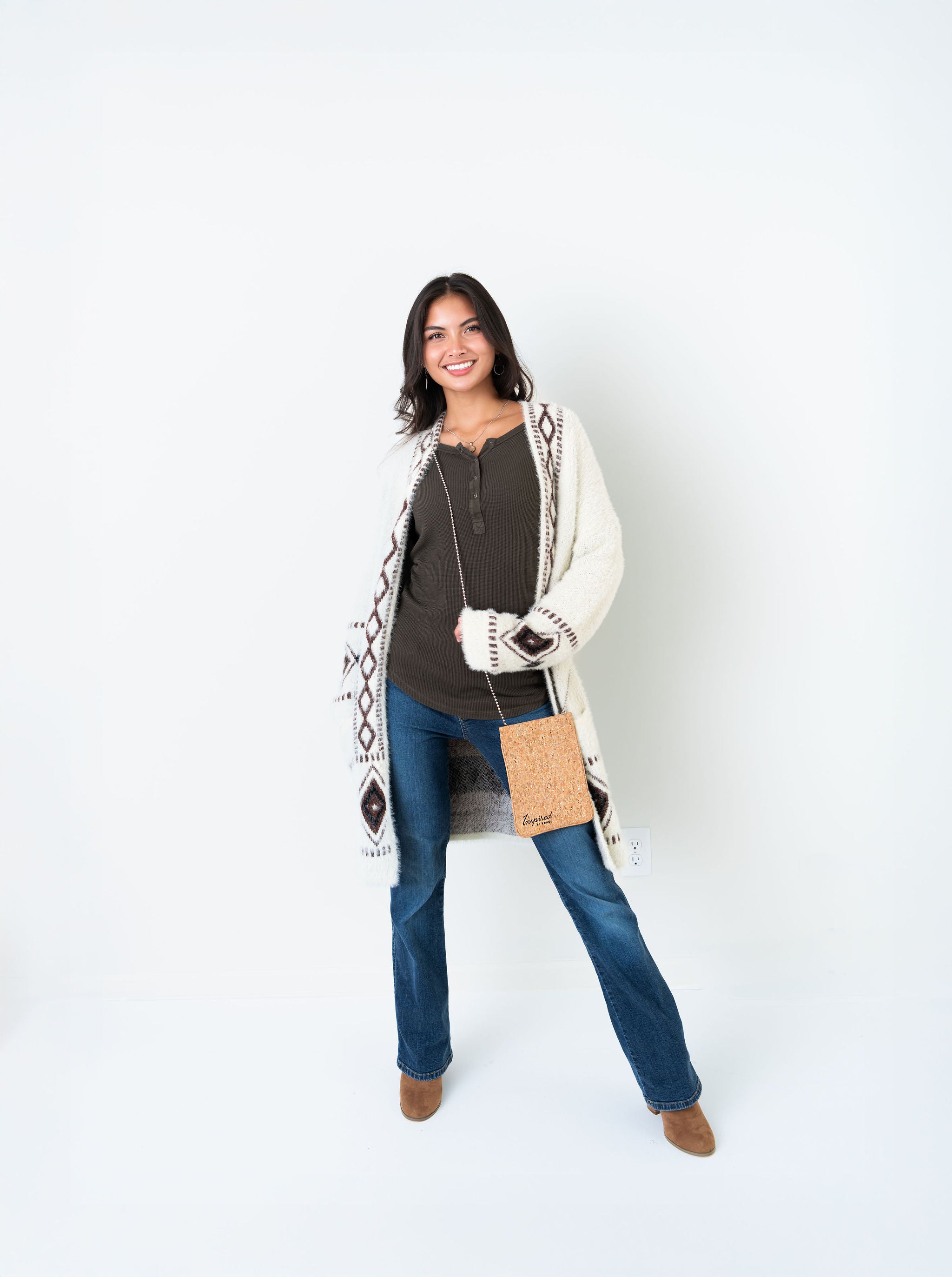 St. Augustine Cork Phone Crossbody - Silvered