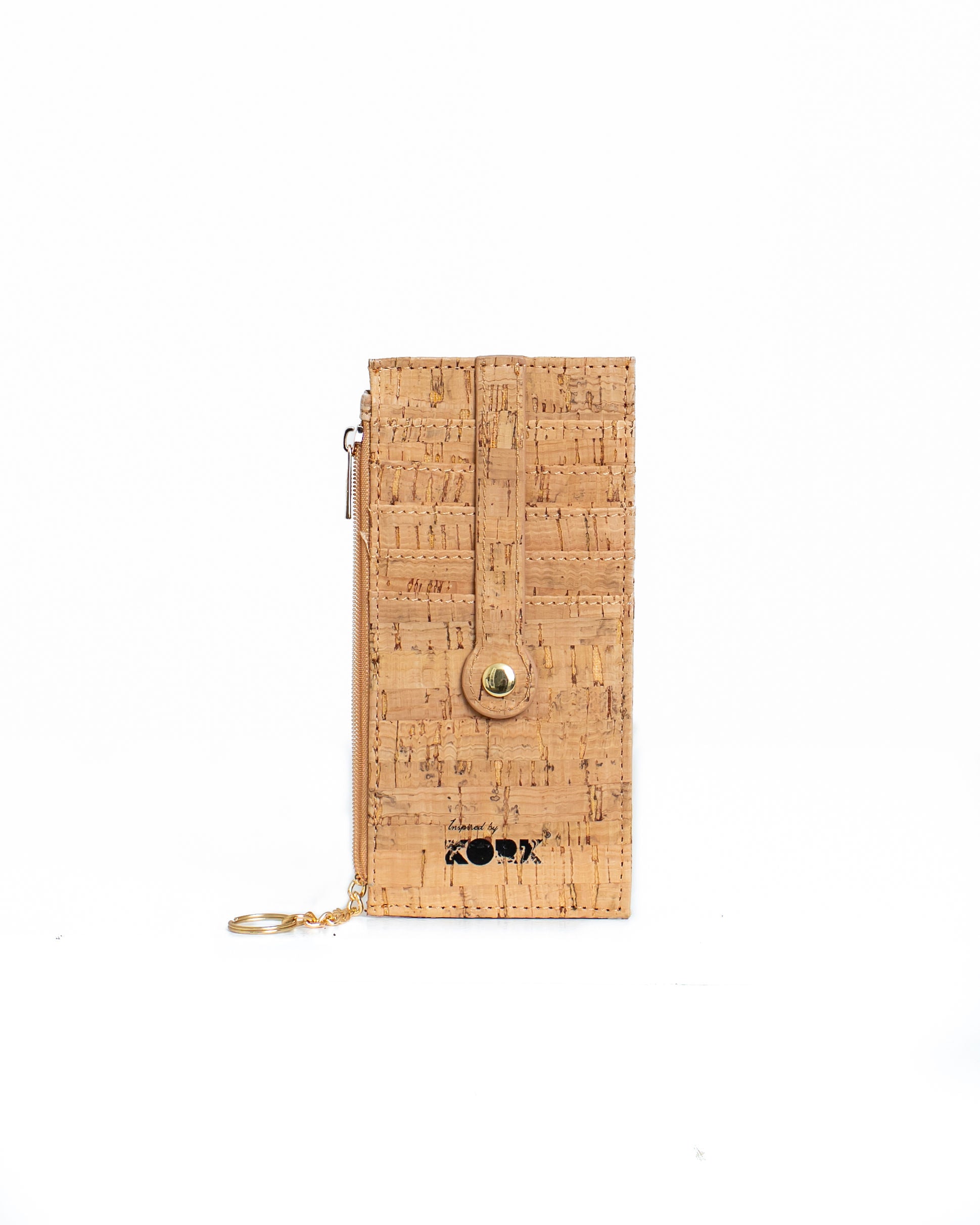 Cork Zipper Credit Card Wallet - Natural