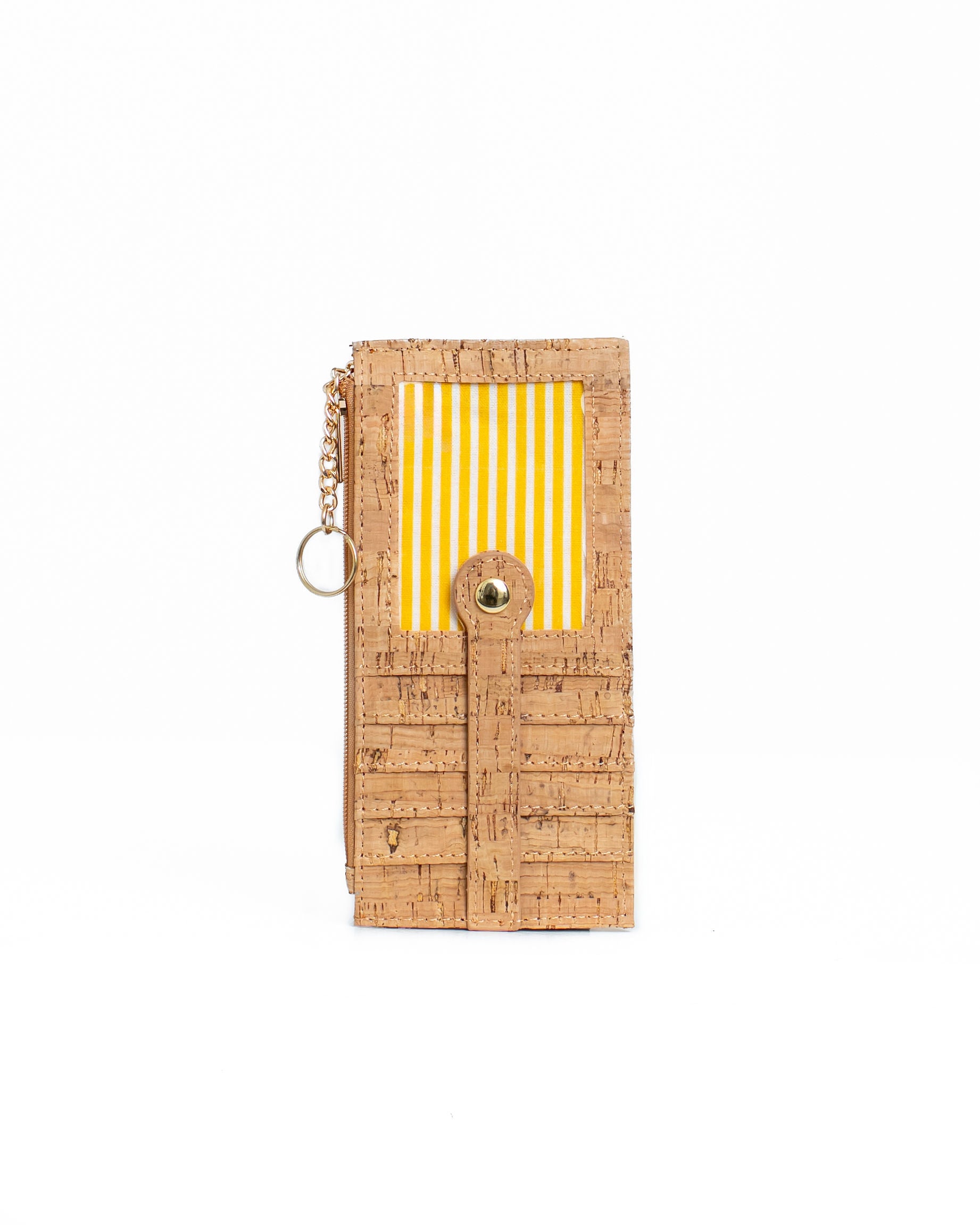 Cork Zipper Credit Card Wallet - Natural