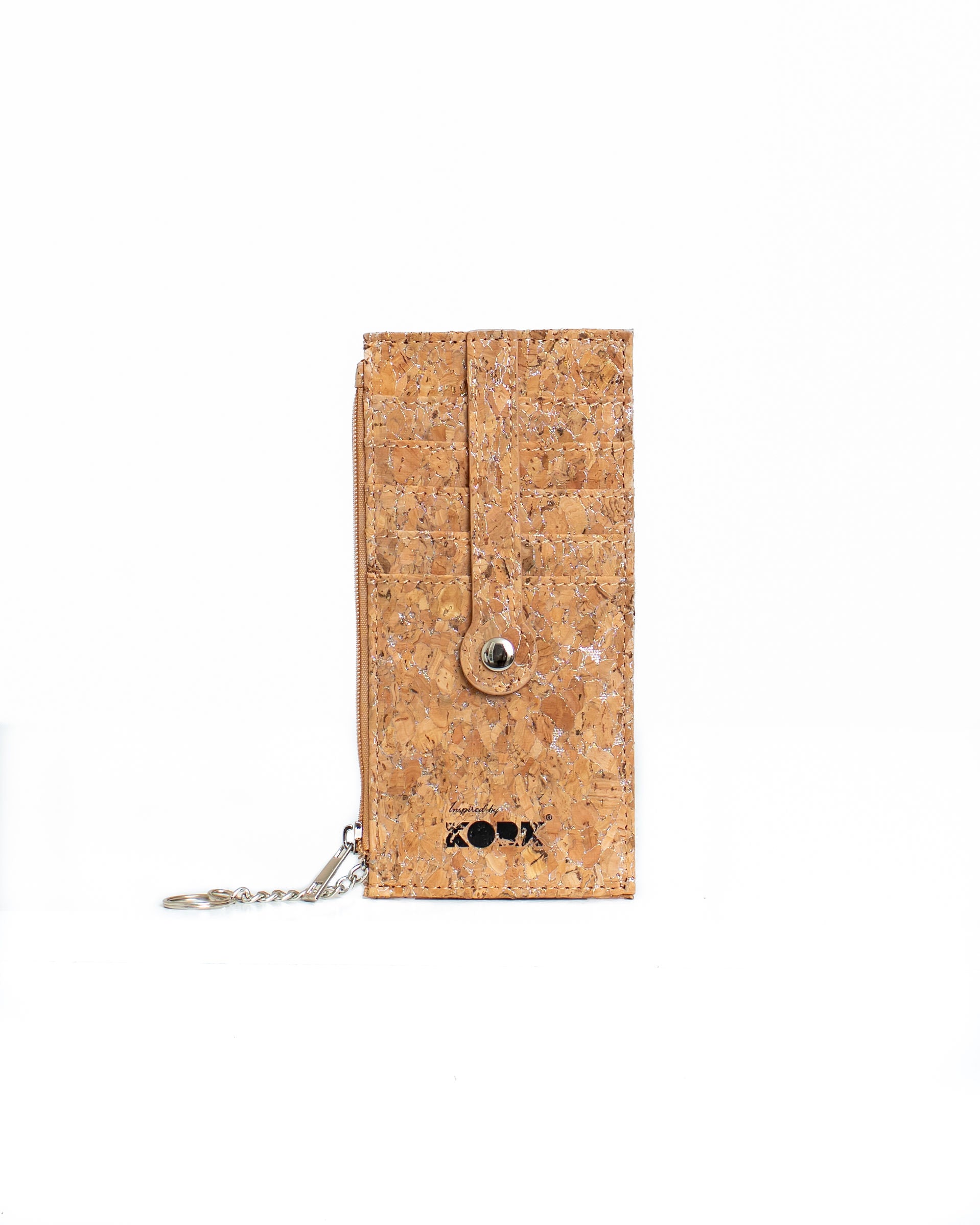 Cork Zipper Credit Card Wallet - Silvered