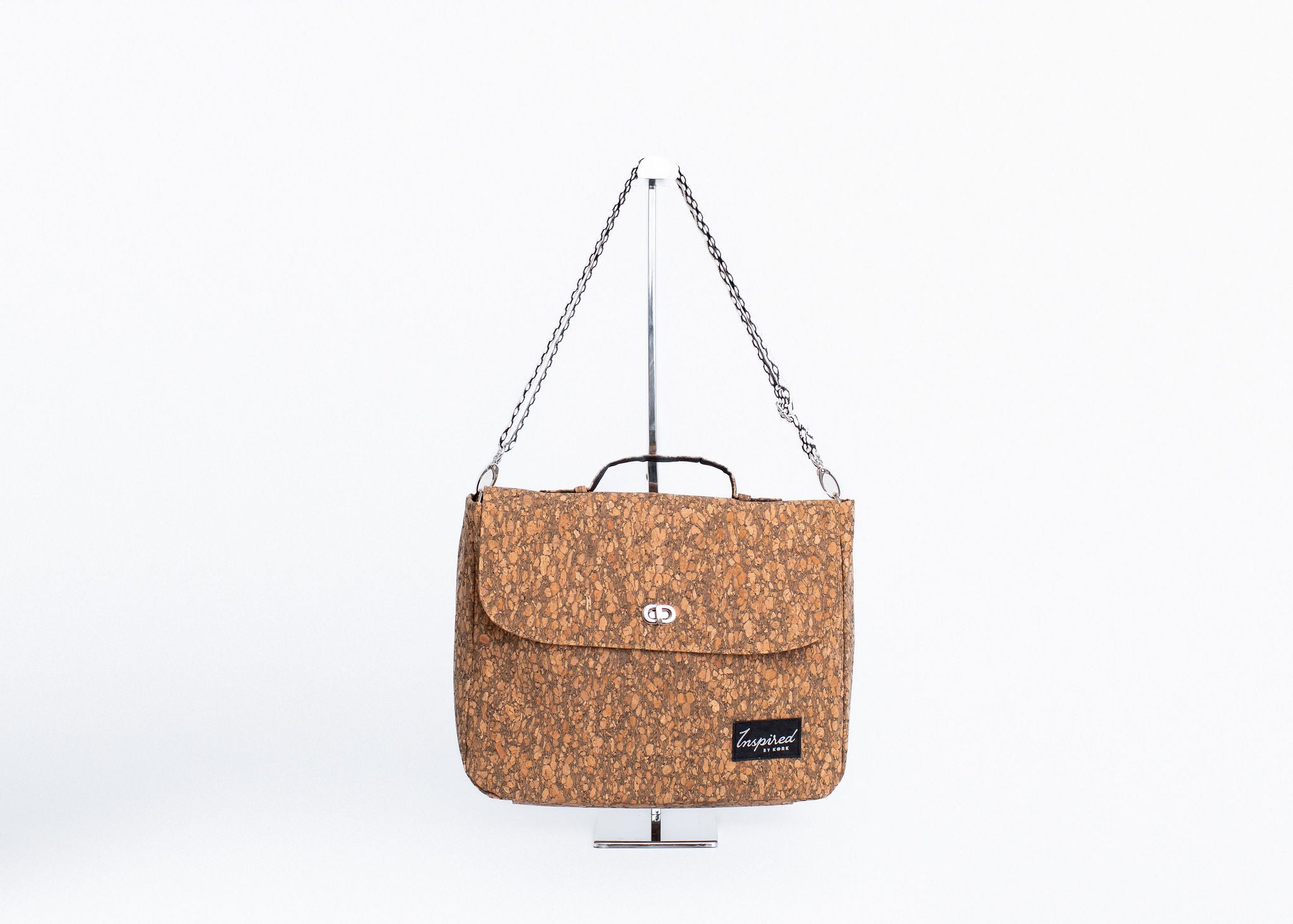 Crescent XL Cork Messenger Laptop Bag- Marbled