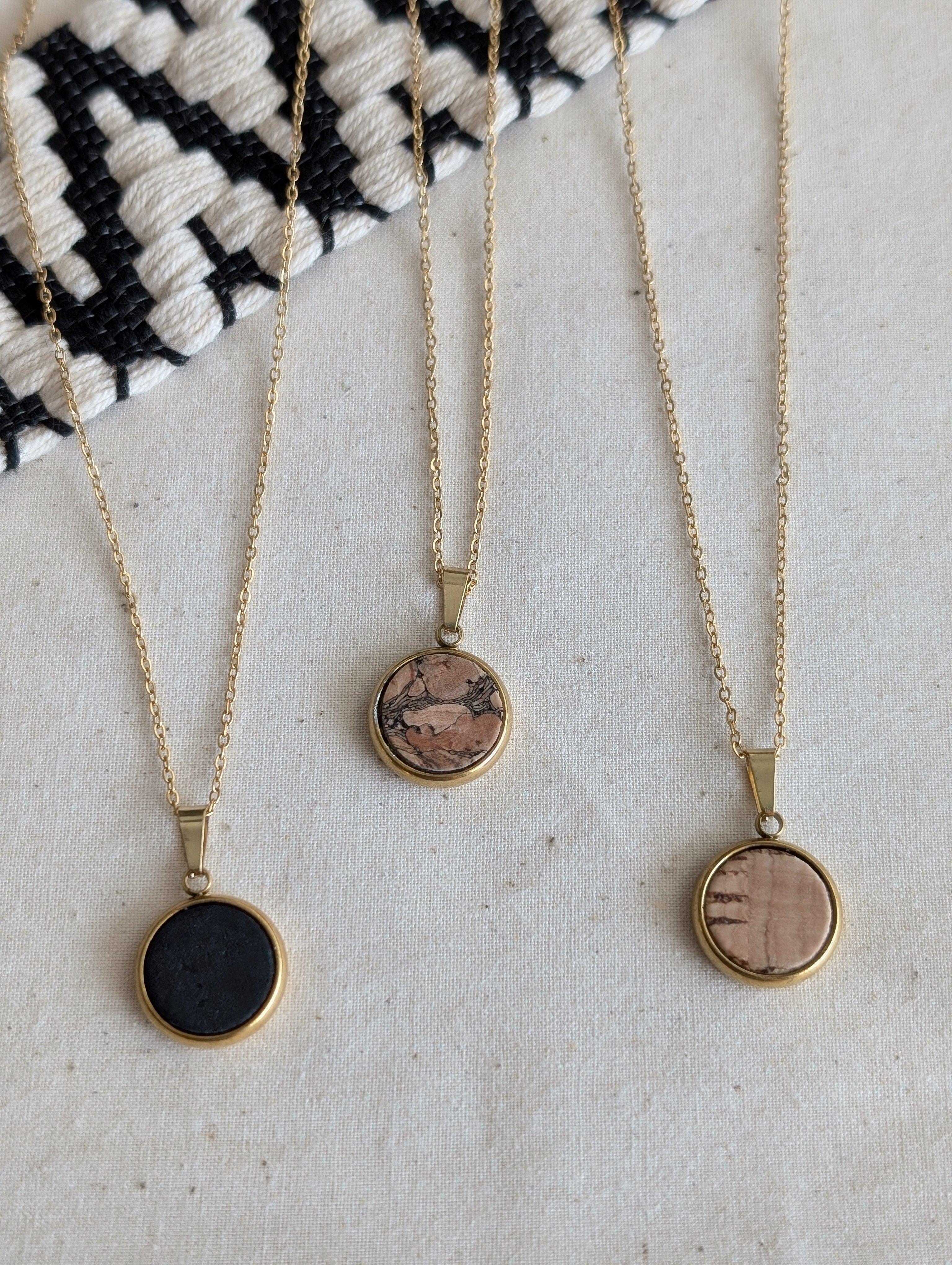 Cork Necklace-Round Natural