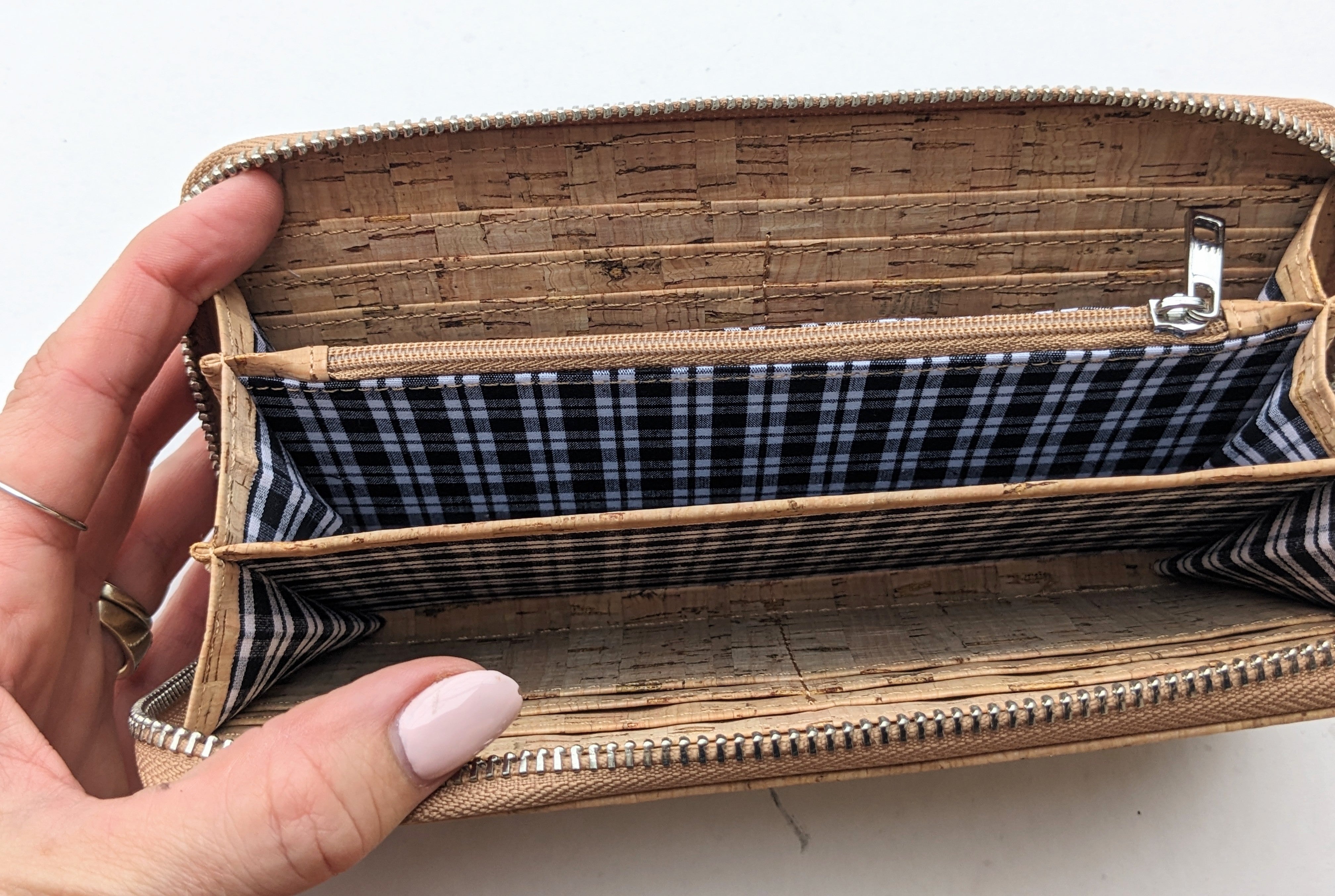 Cork Large Zipper Wallet - Natural