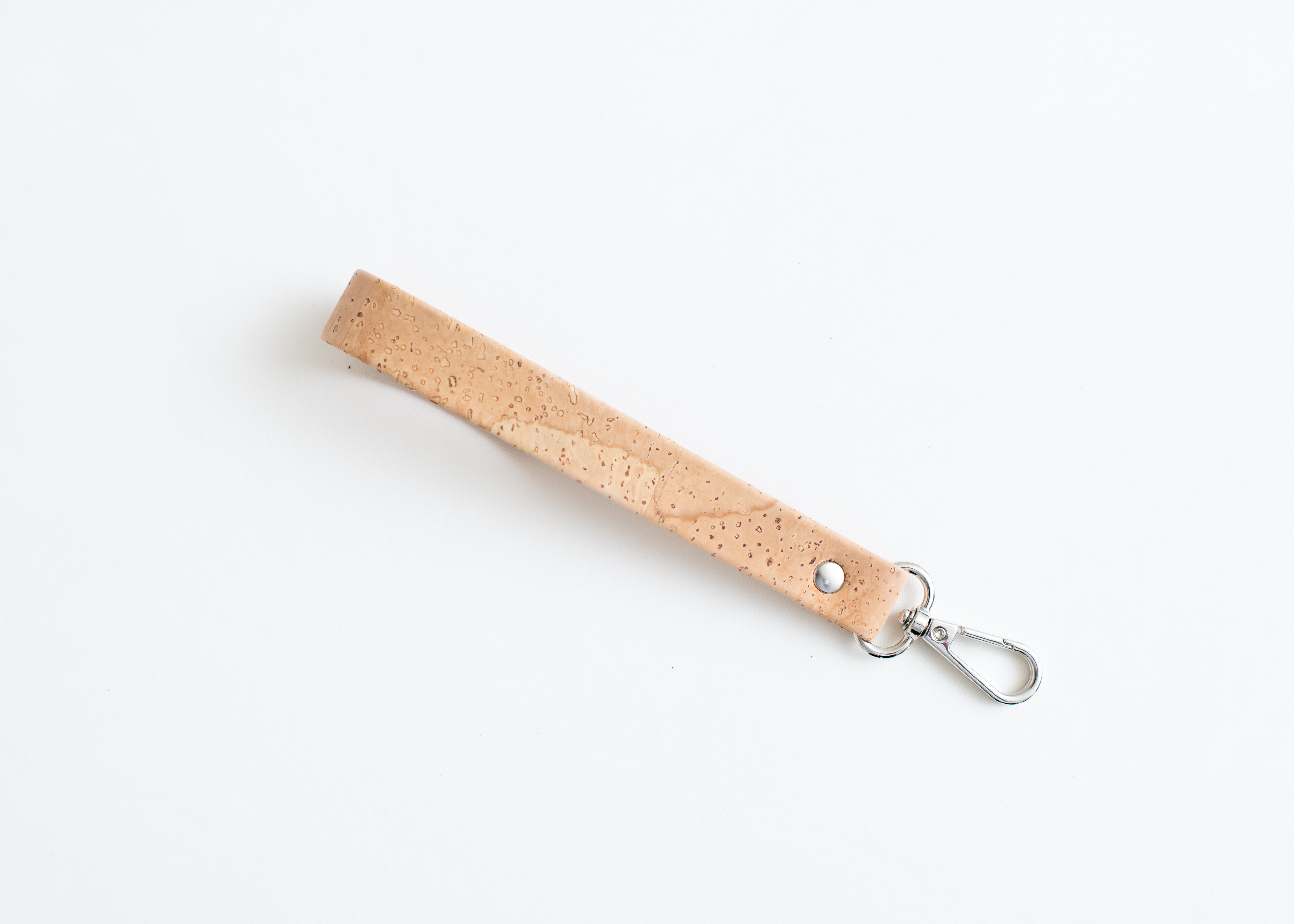 Cork Phone Wristlet Strap w/tether tab attachment--Natural