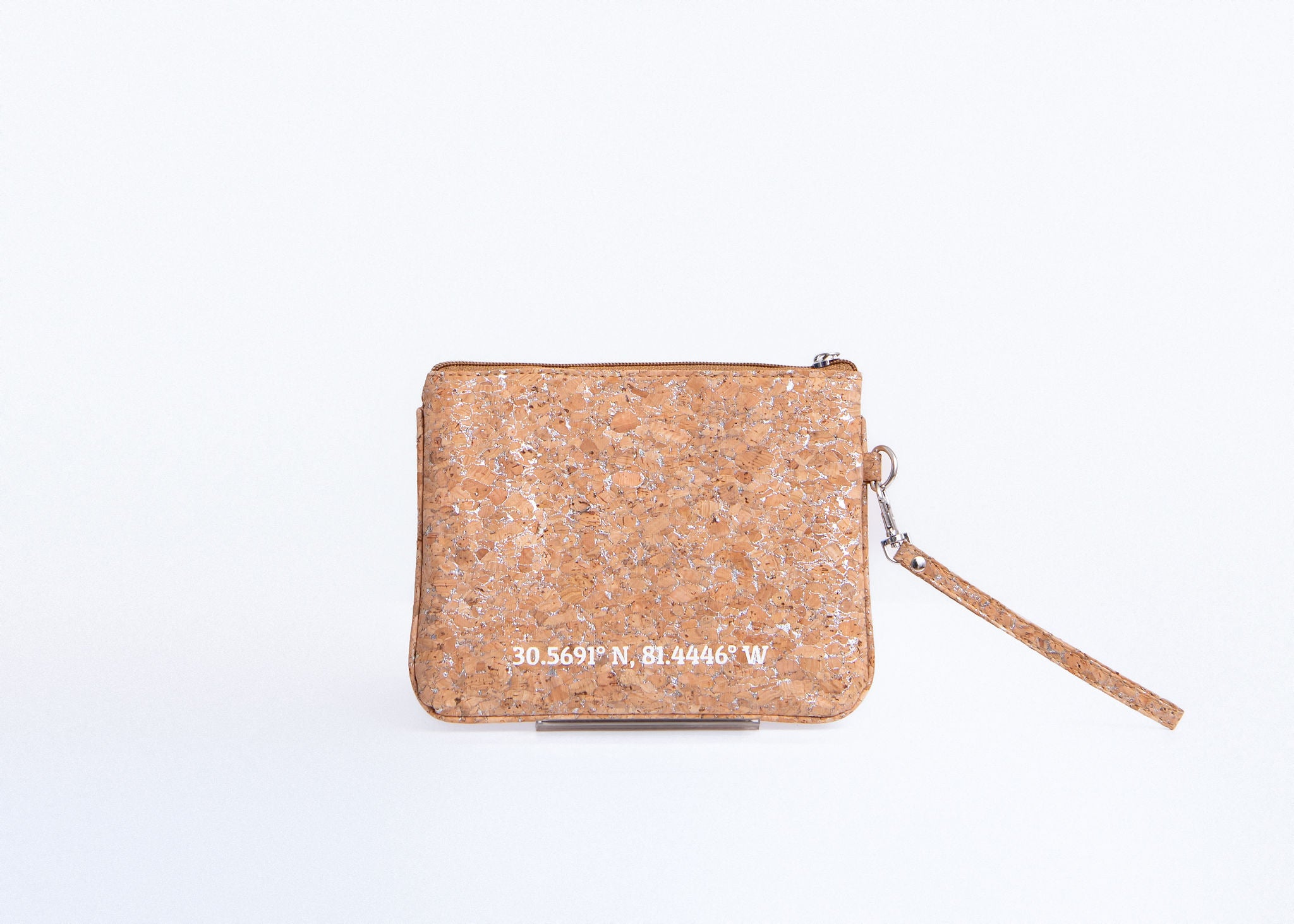 Amelia Cork Wristlet - Silvered
