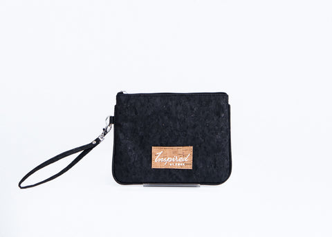 Amelia Cork Wristlet - Black