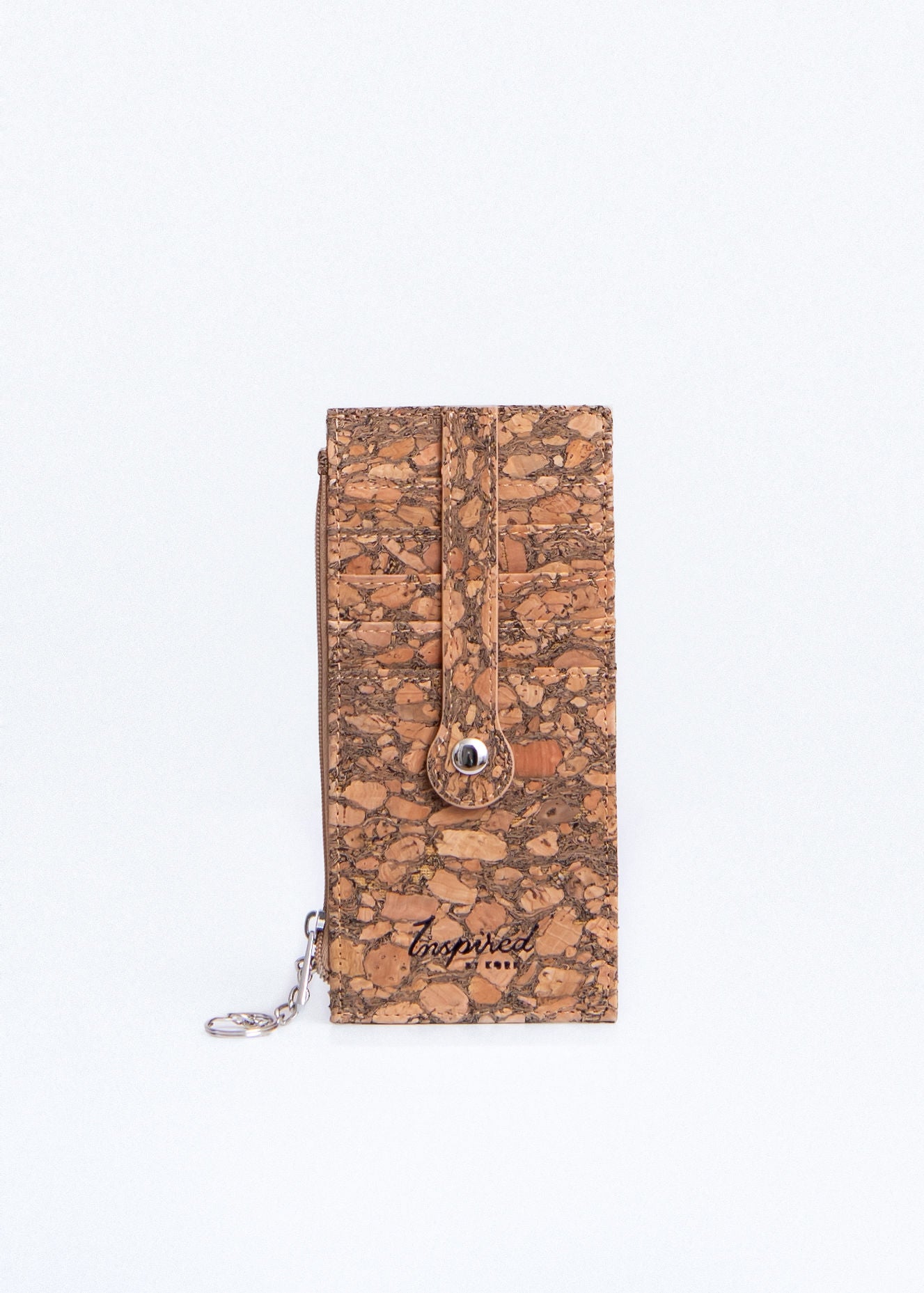 Cork Zipper Credit Card Wallet - Marbled