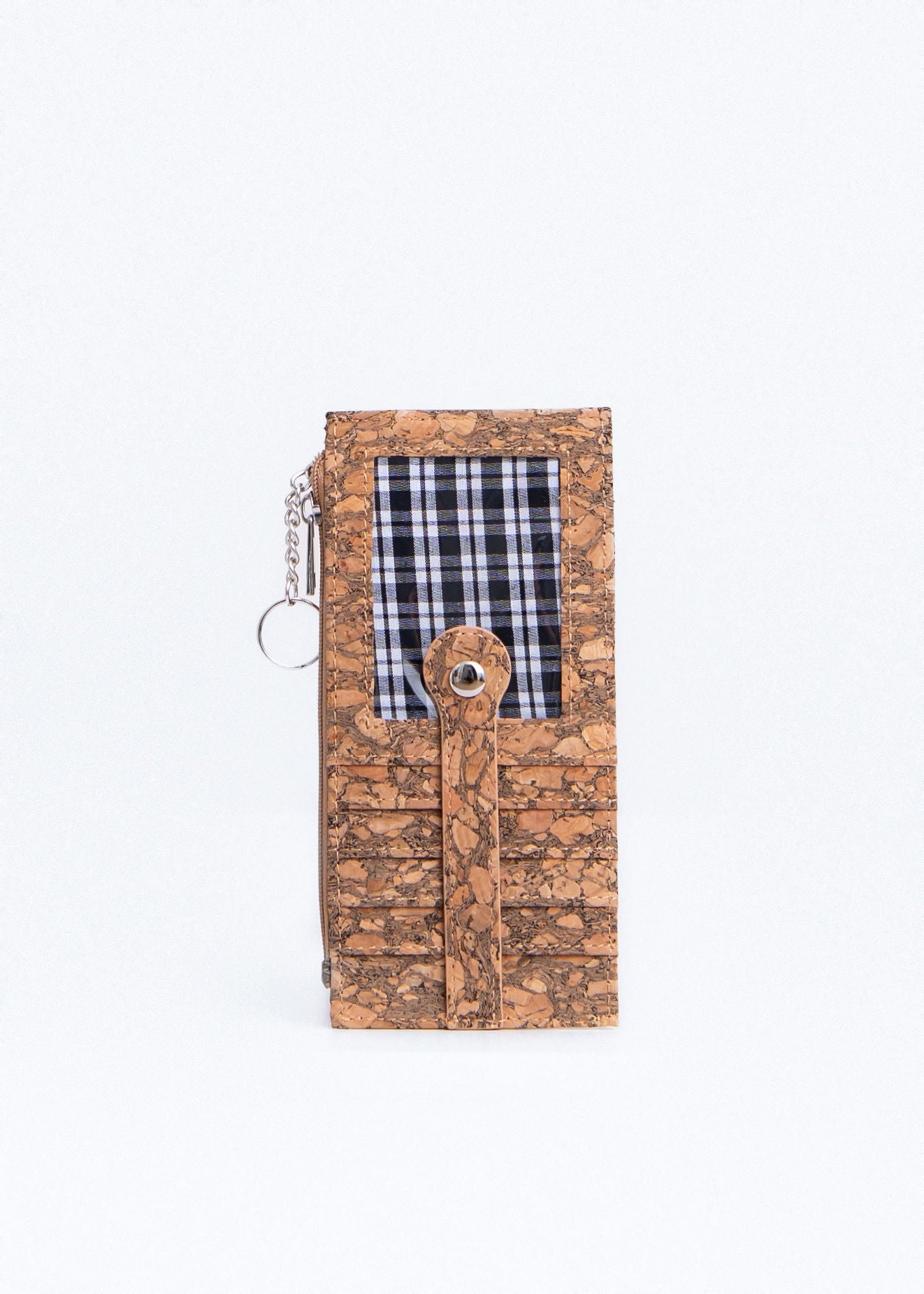 Cork Zipper Credit Card Wallet - Marbled