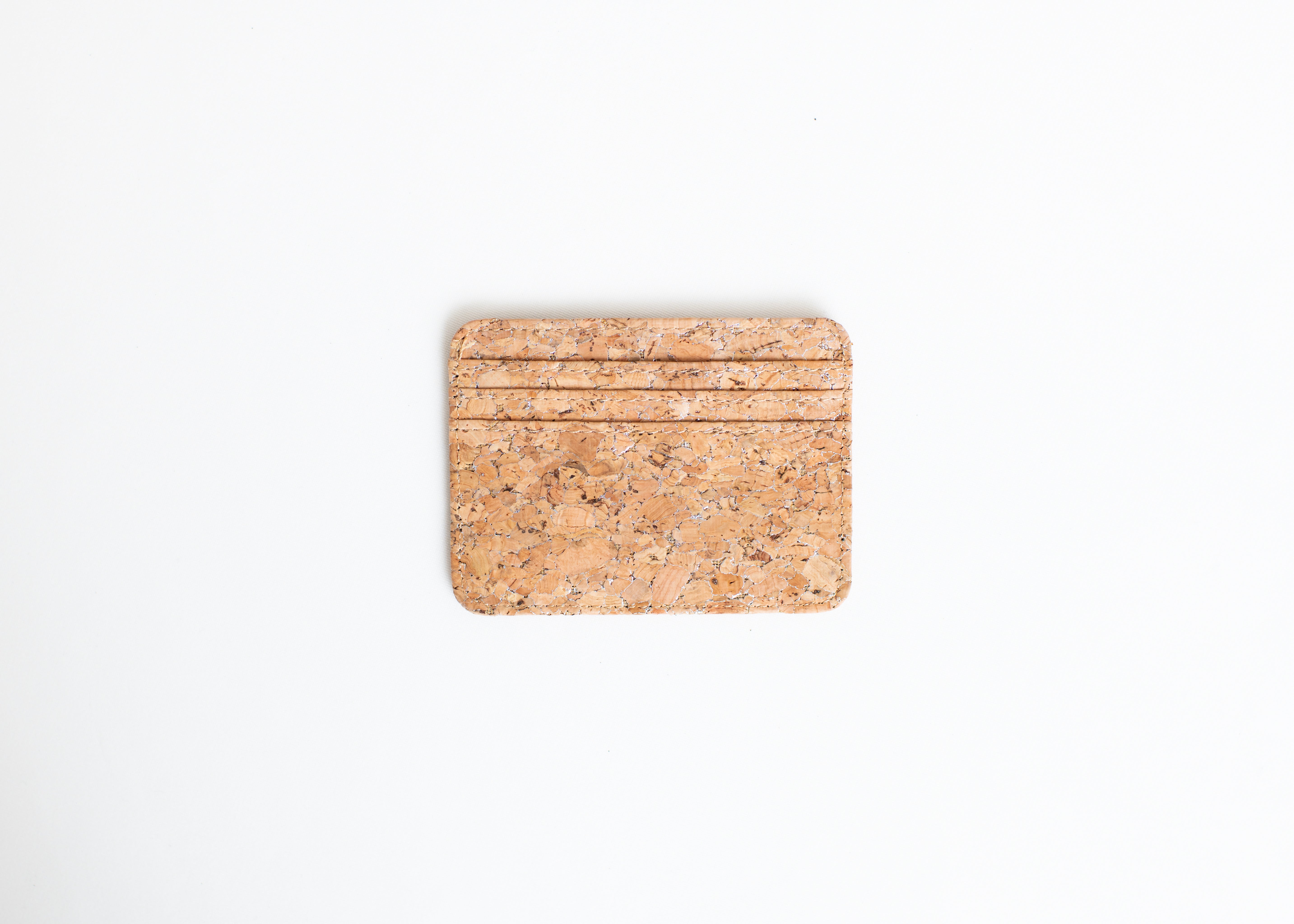 Cork Credit Card Holder -Silvered