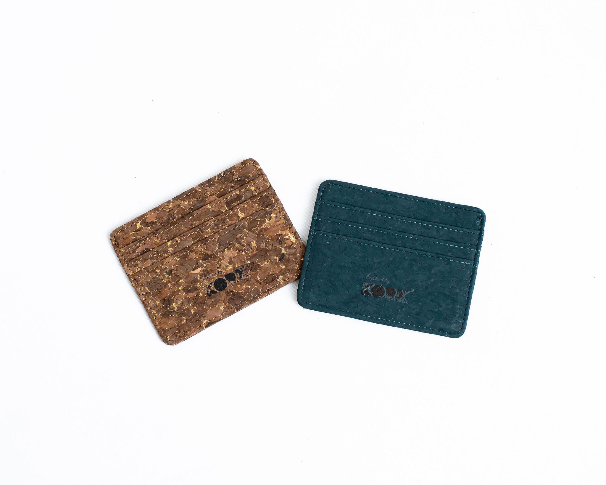 Cork Credit Card Holder -Dark Teal