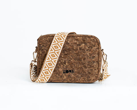 Anastasia Cork Small Crossbody- Espresso w/Gold