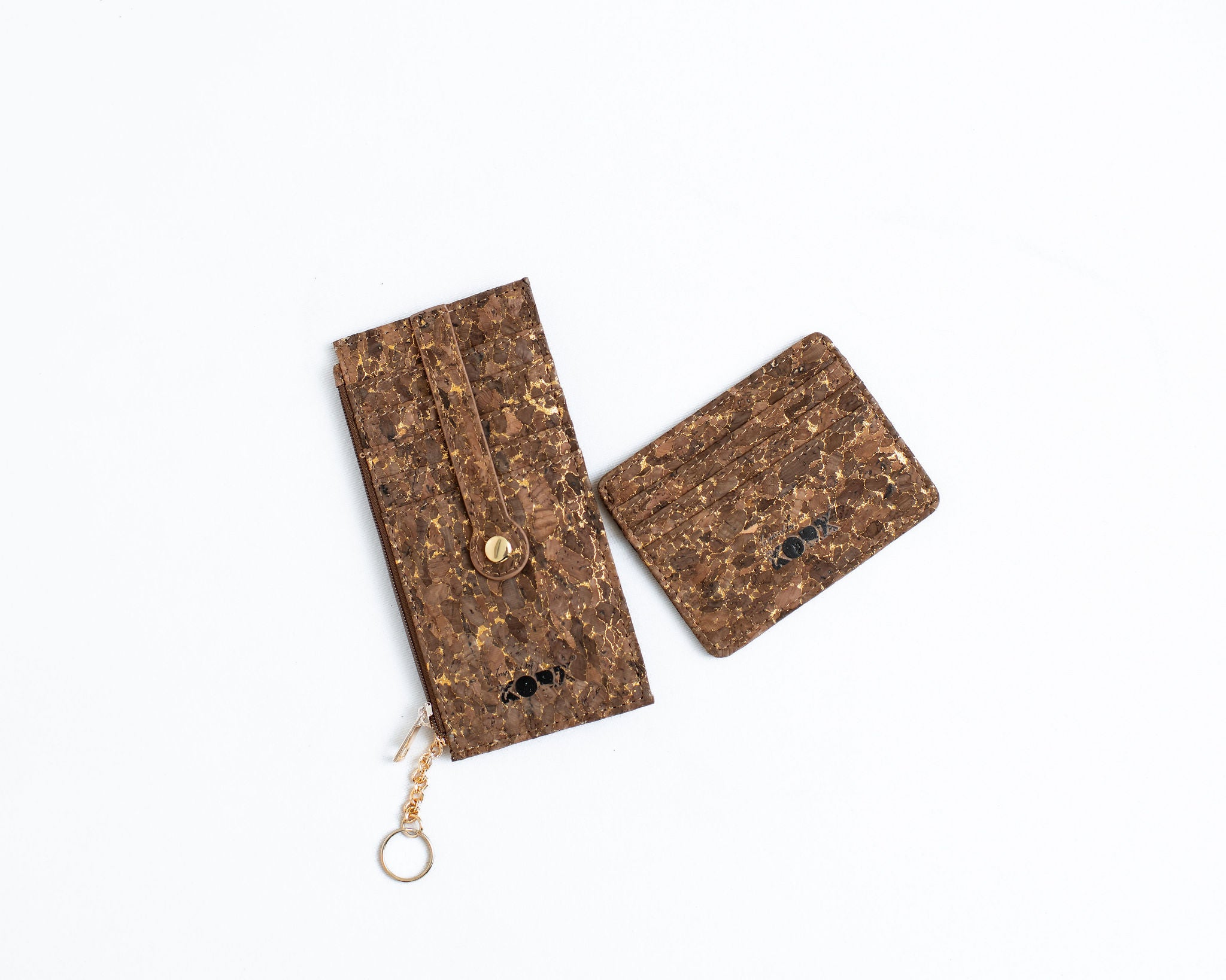 Cork Credit Card Holder -Espresso w/Gold
