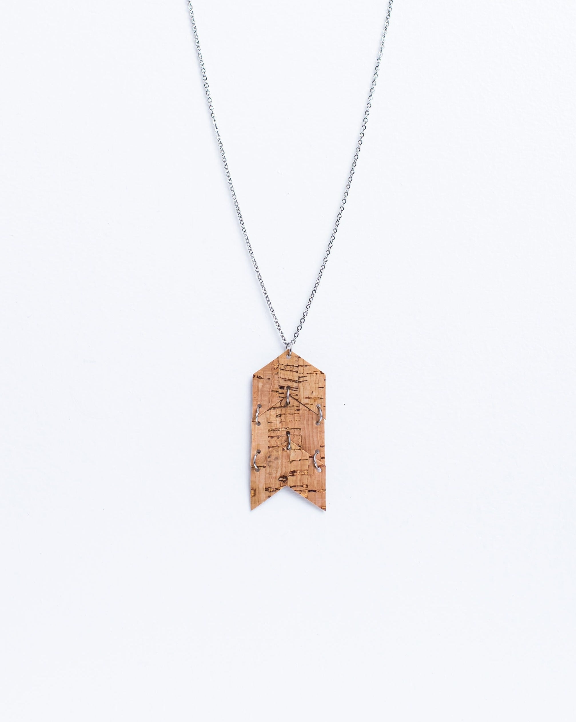 Cork Necklace-Chevron Natural