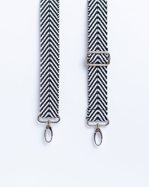 Adjustable Removable Herringbone Black Strap