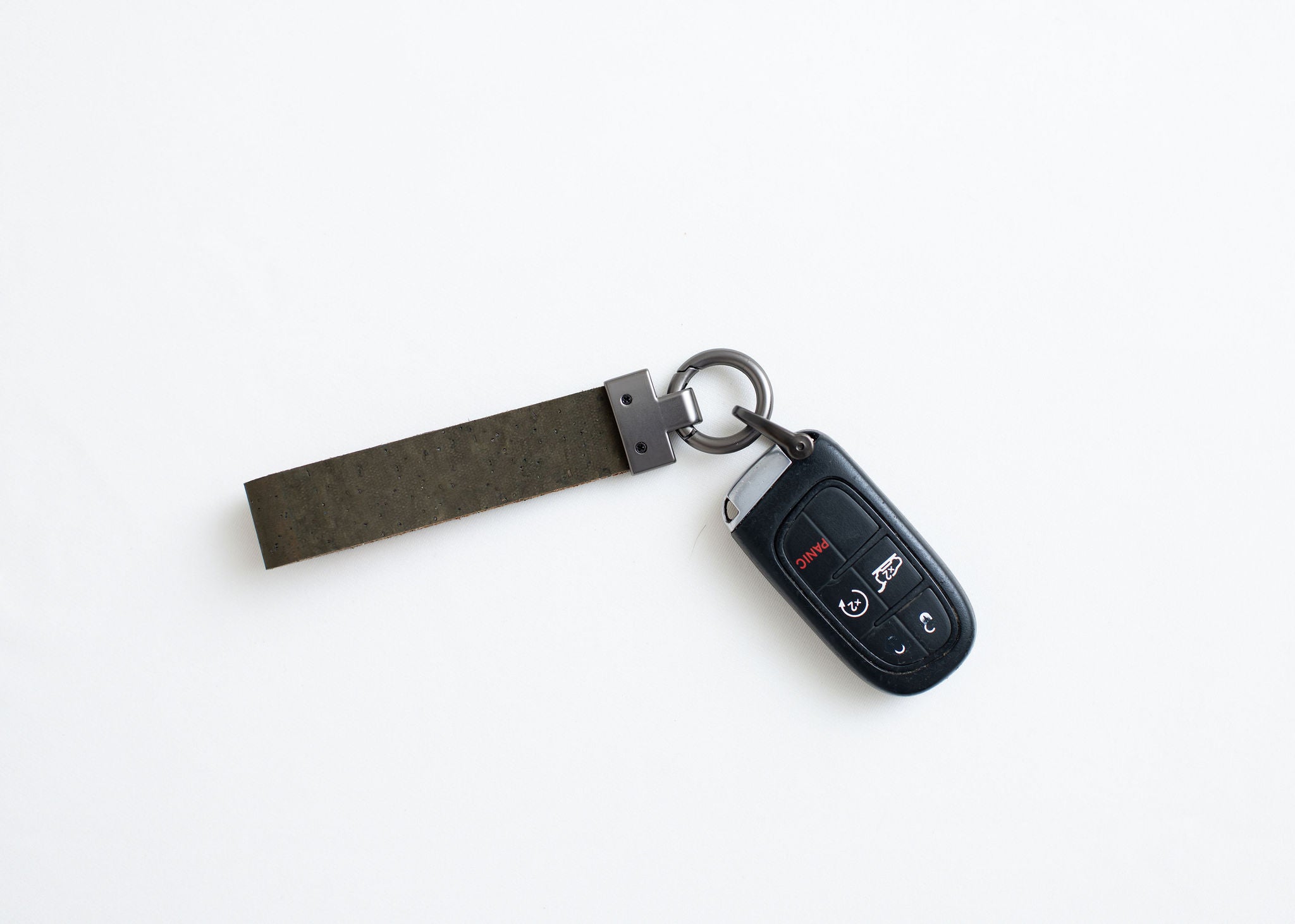 Cork Key Chain w/FOB attachment--Green