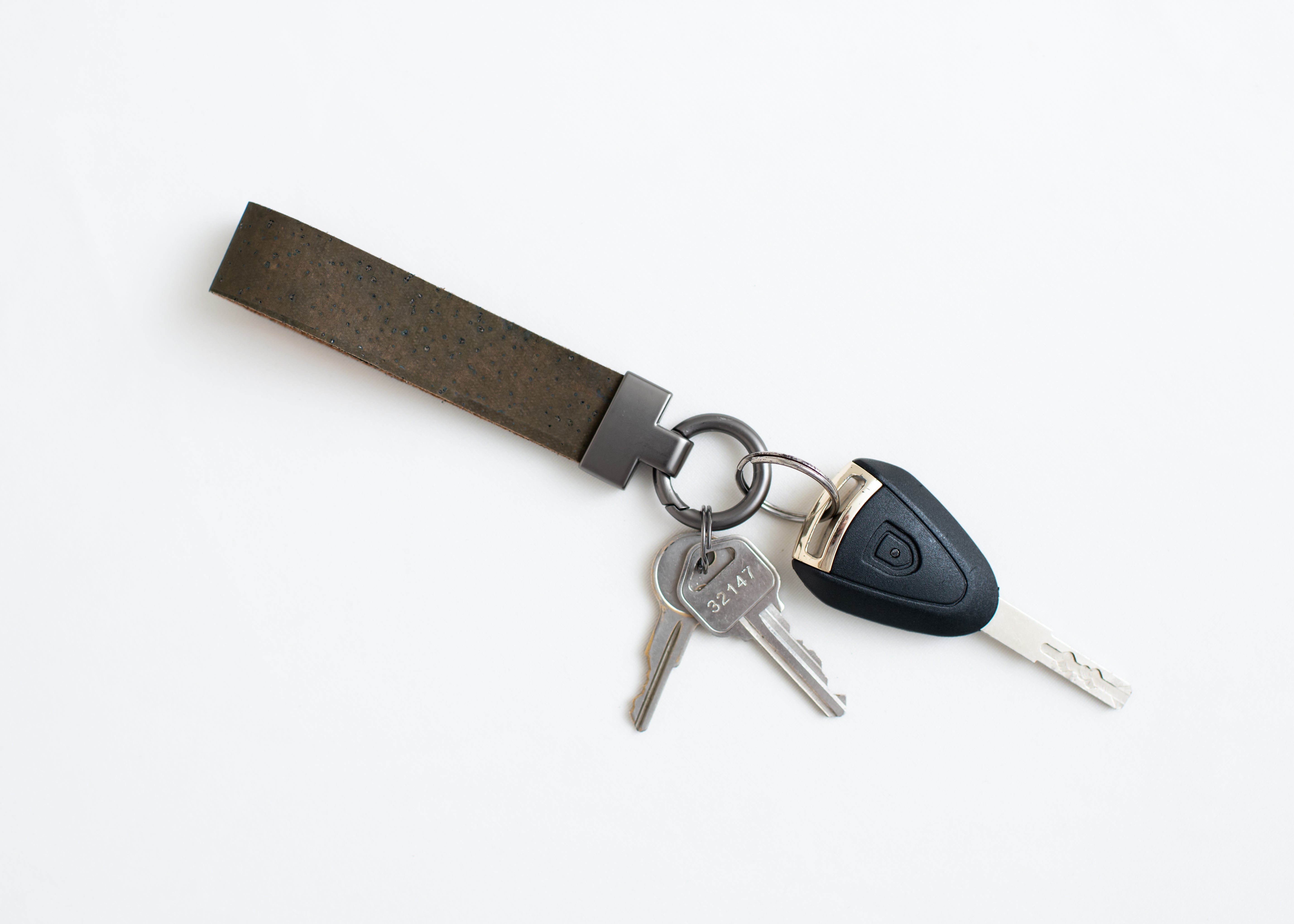 Cork Key Chain w/FOB attachment--Green