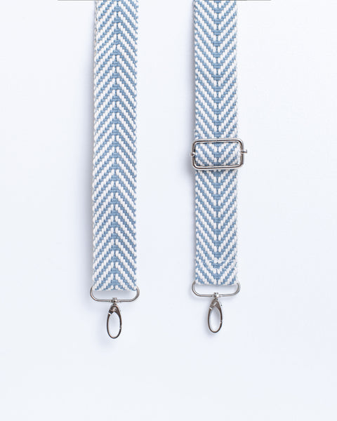 Adjustable Removable Herringbone Blue Strap