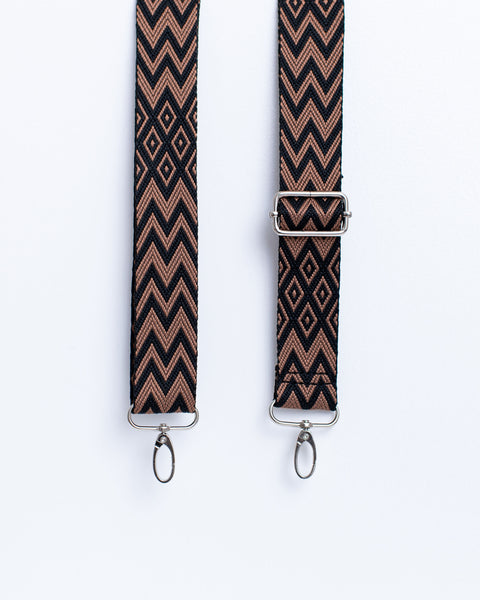 Adjustable Removable Diamond Black & Tan Strap