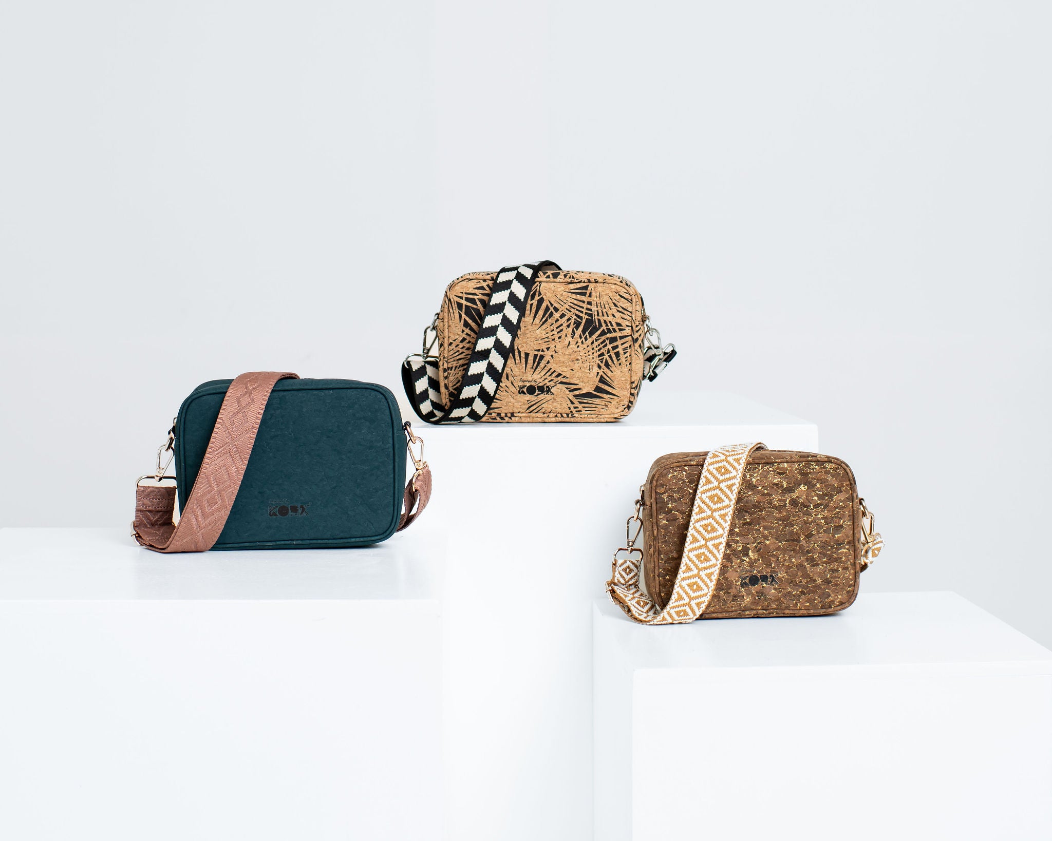 Anastasia Cork Small Crossbody- Dark Teal