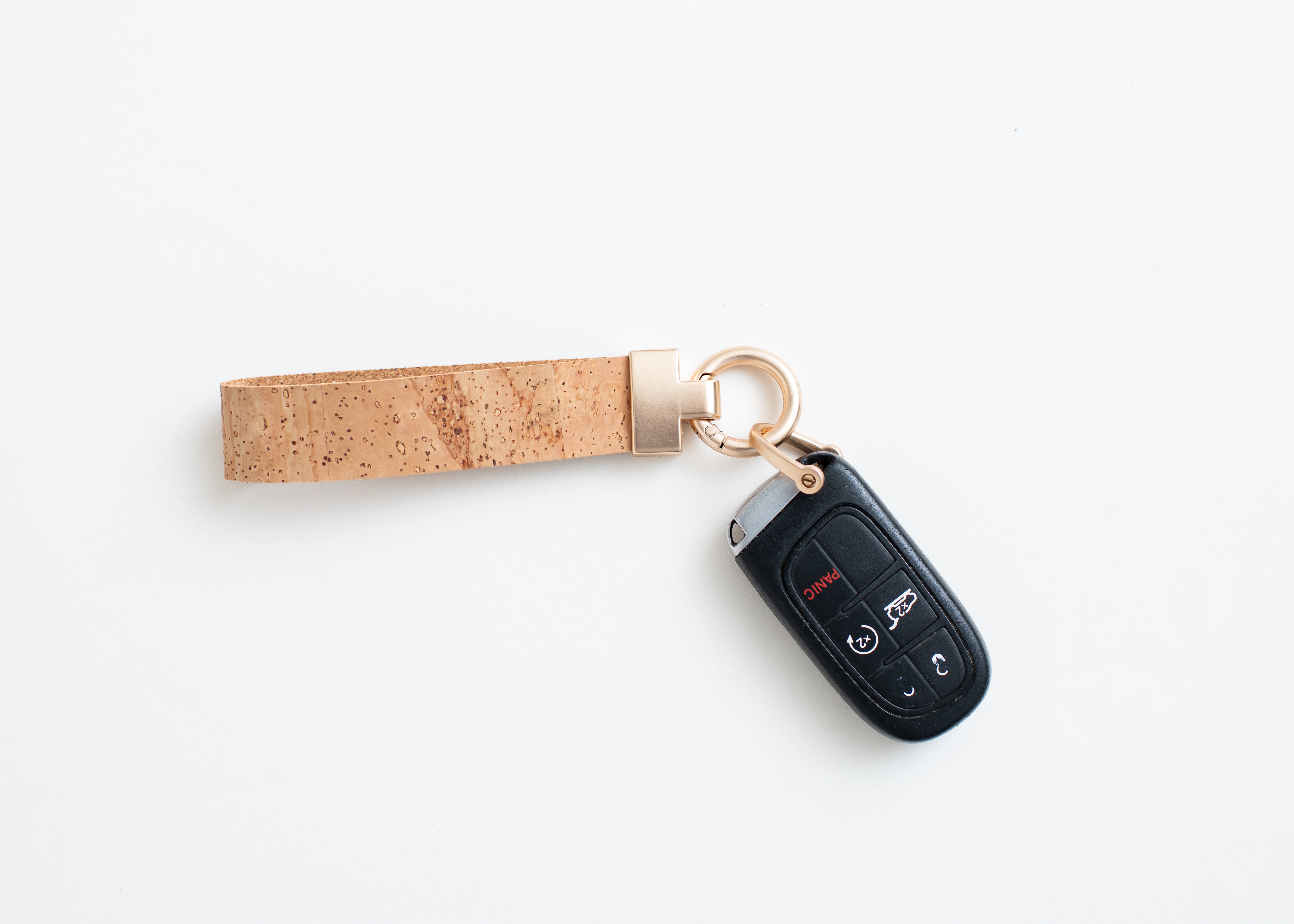 Cork Key Chain w/FOB attachment--Natural