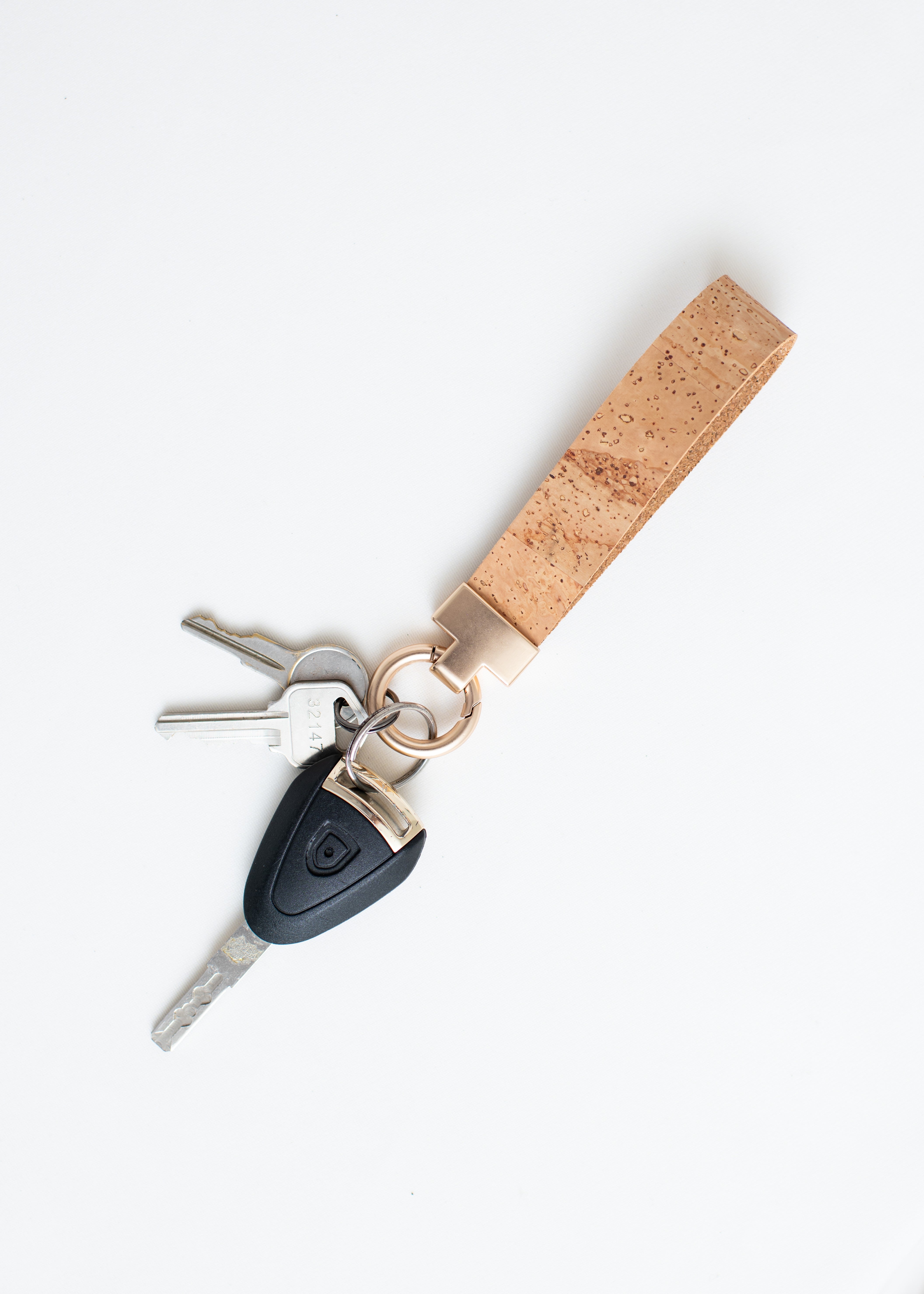 Cork Key Chain w/FOB attachment--Natural