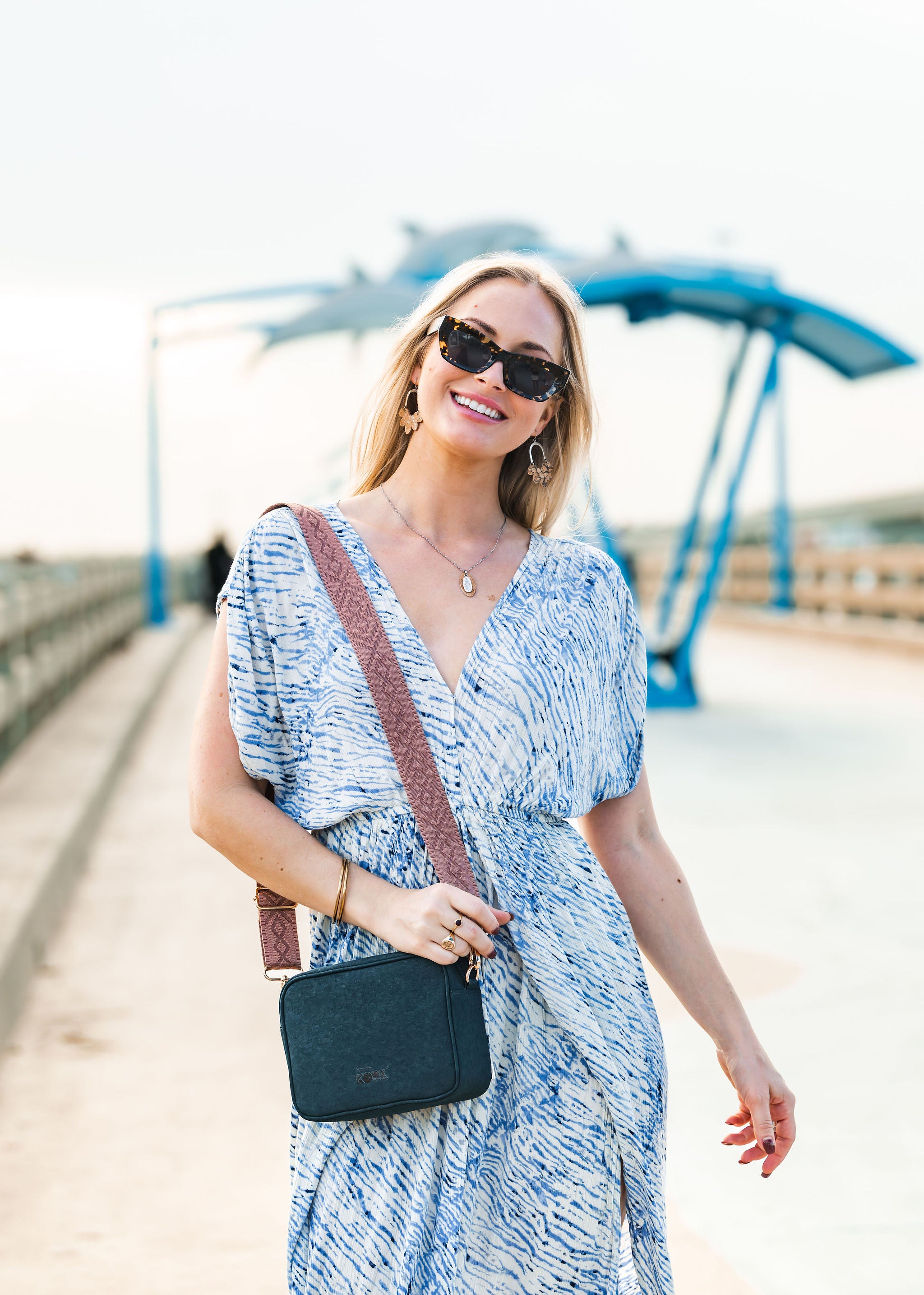 Anastasia Cork Small Crossbody- Dark Teal