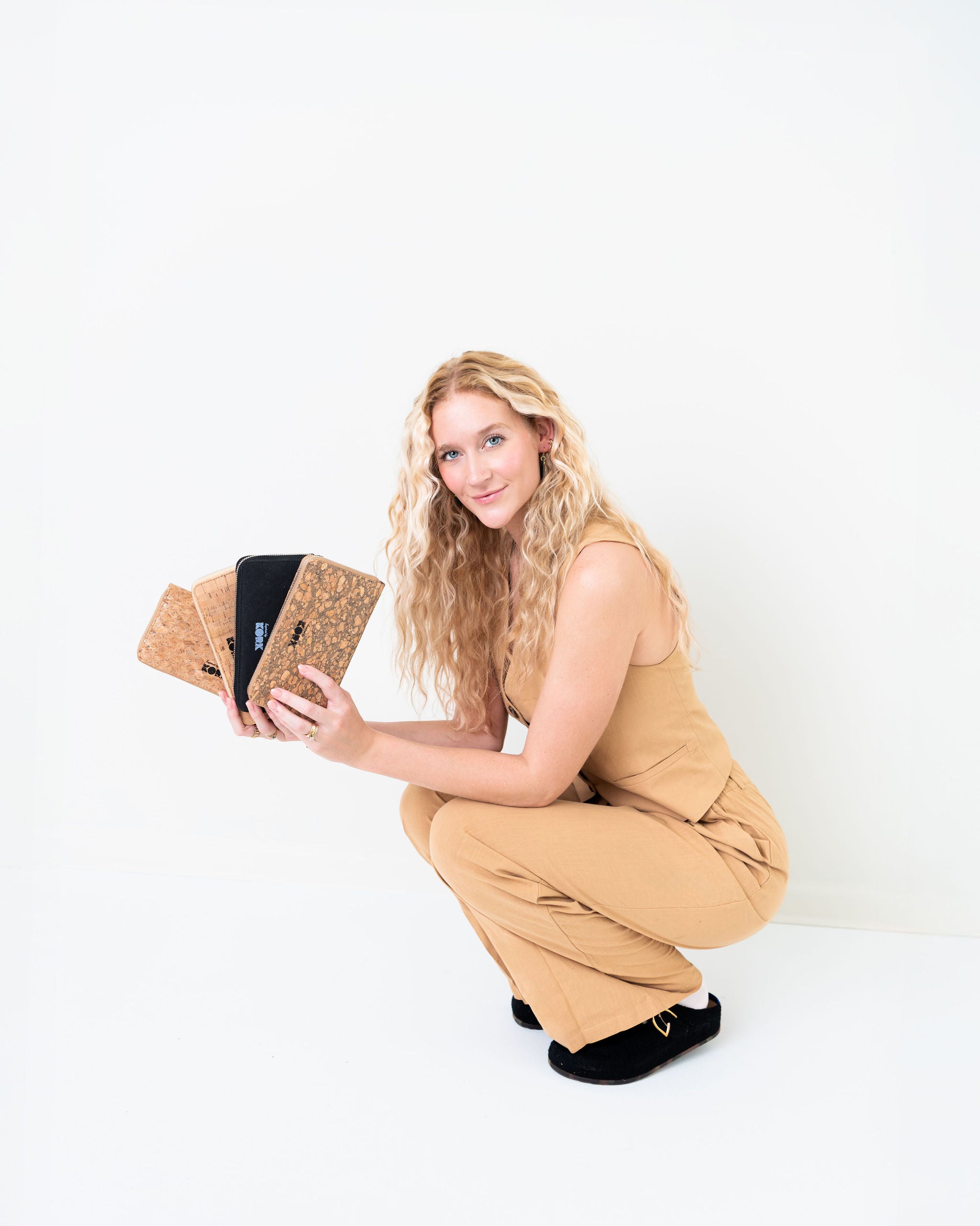 Cork Large Zipper Wallet - Marbled