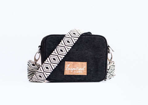 Anastasia Cork Small Crossbody - Black