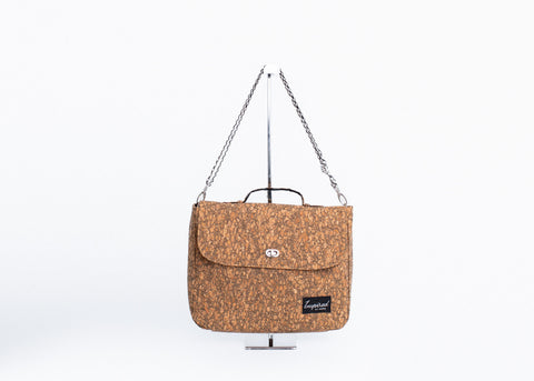Crescent XL Cork Messenger Laptop Bag- Marbled