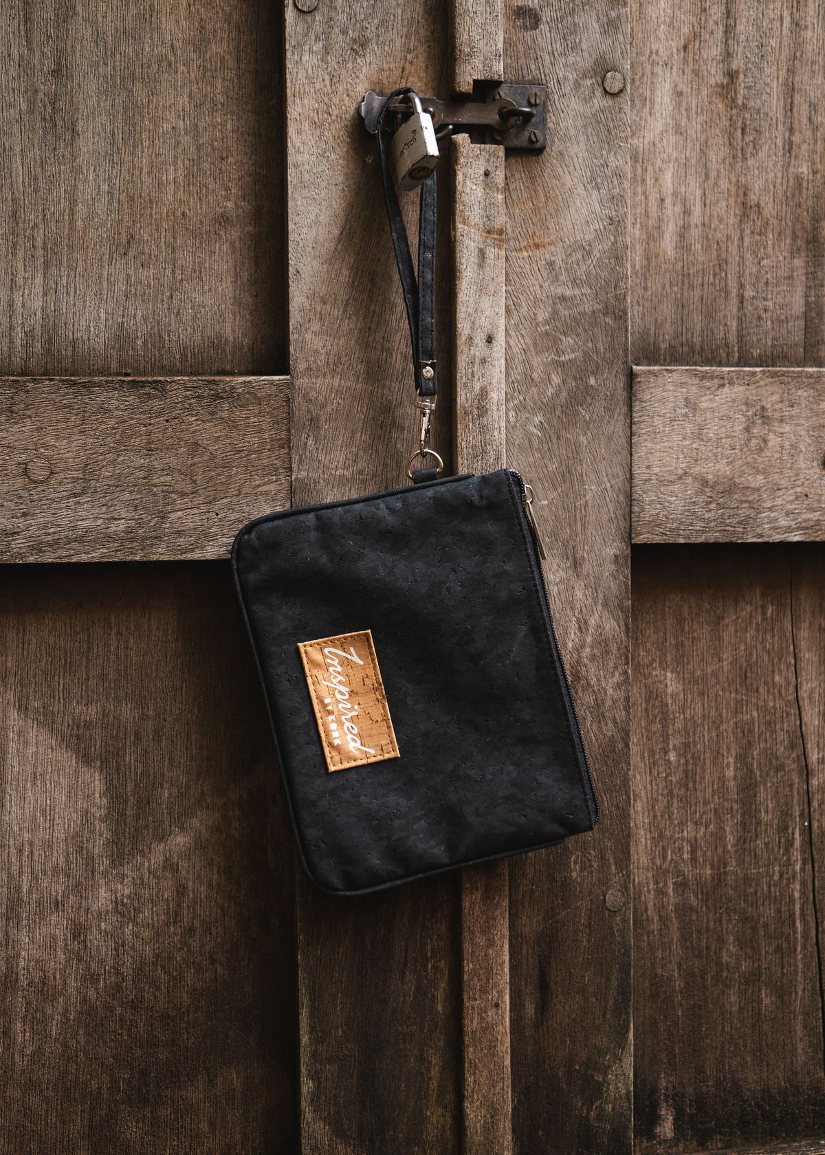 Amelia Cork Wristlet - Black
