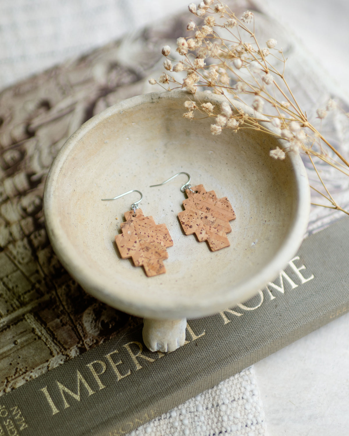 Aztec Natural Cork Earrings