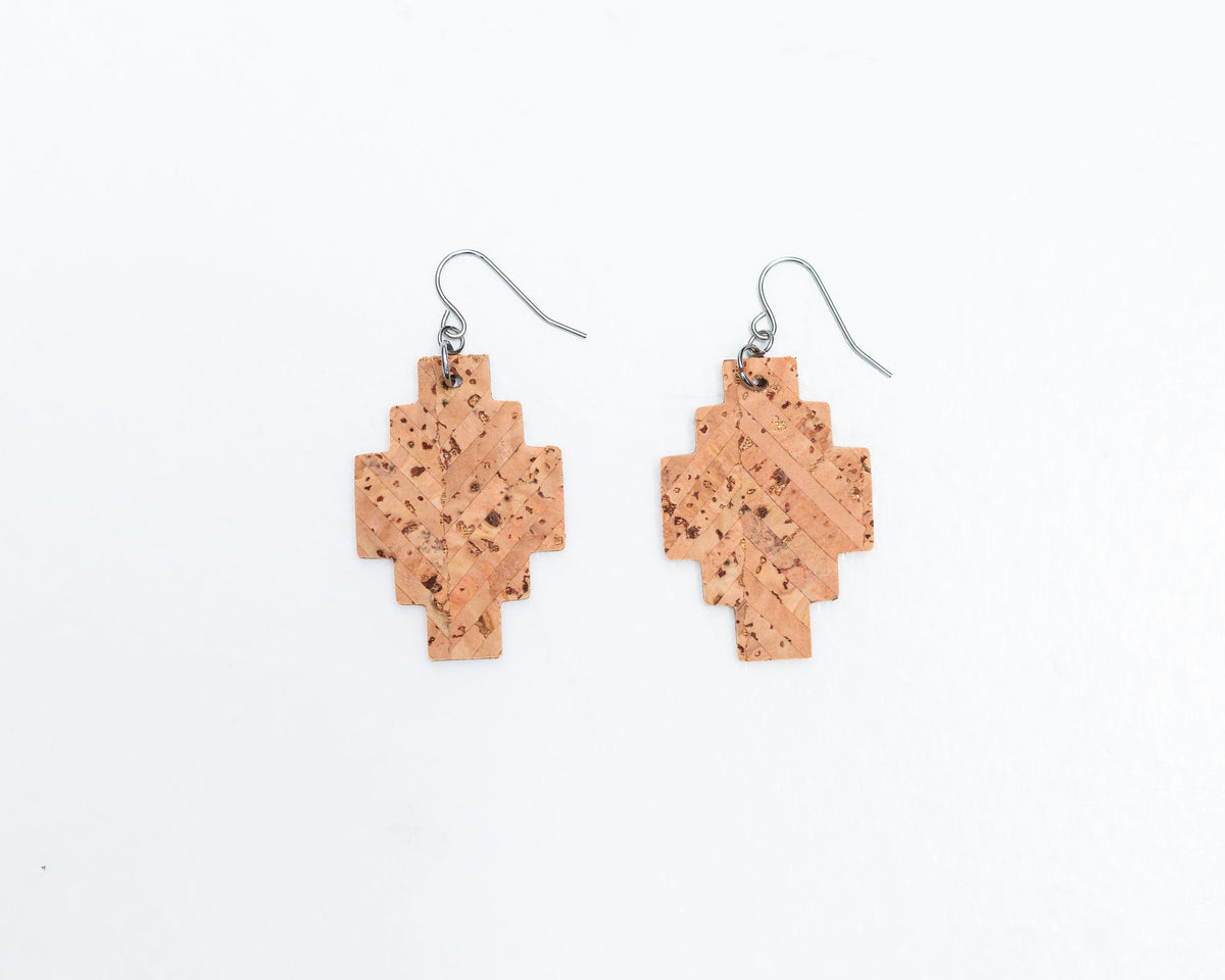 Aztec Natural Cork Earrings