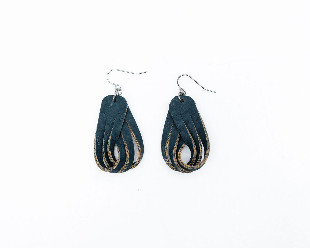 Twisted Knot Teal Earrings