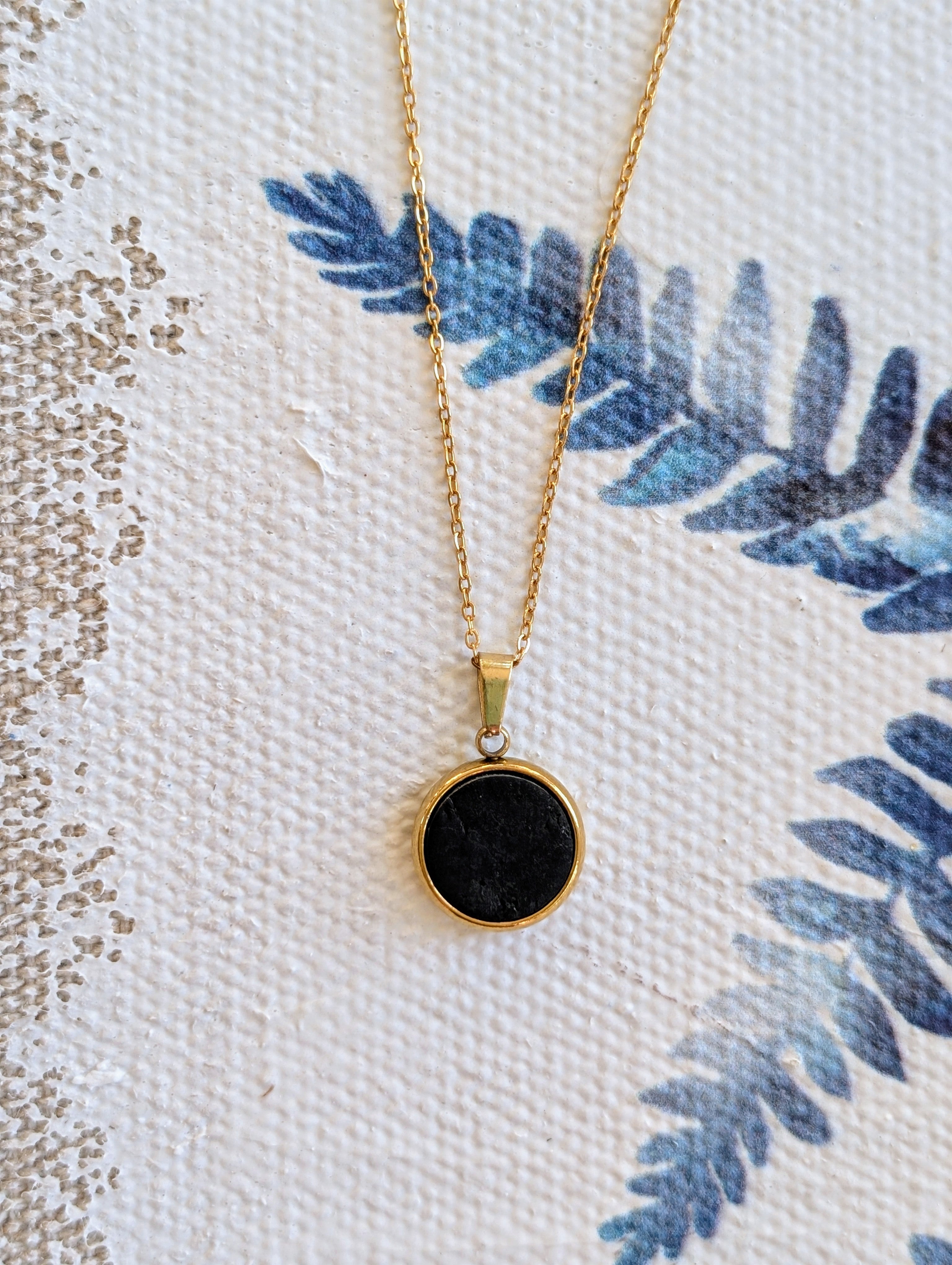 Cork Necklace-Round Black