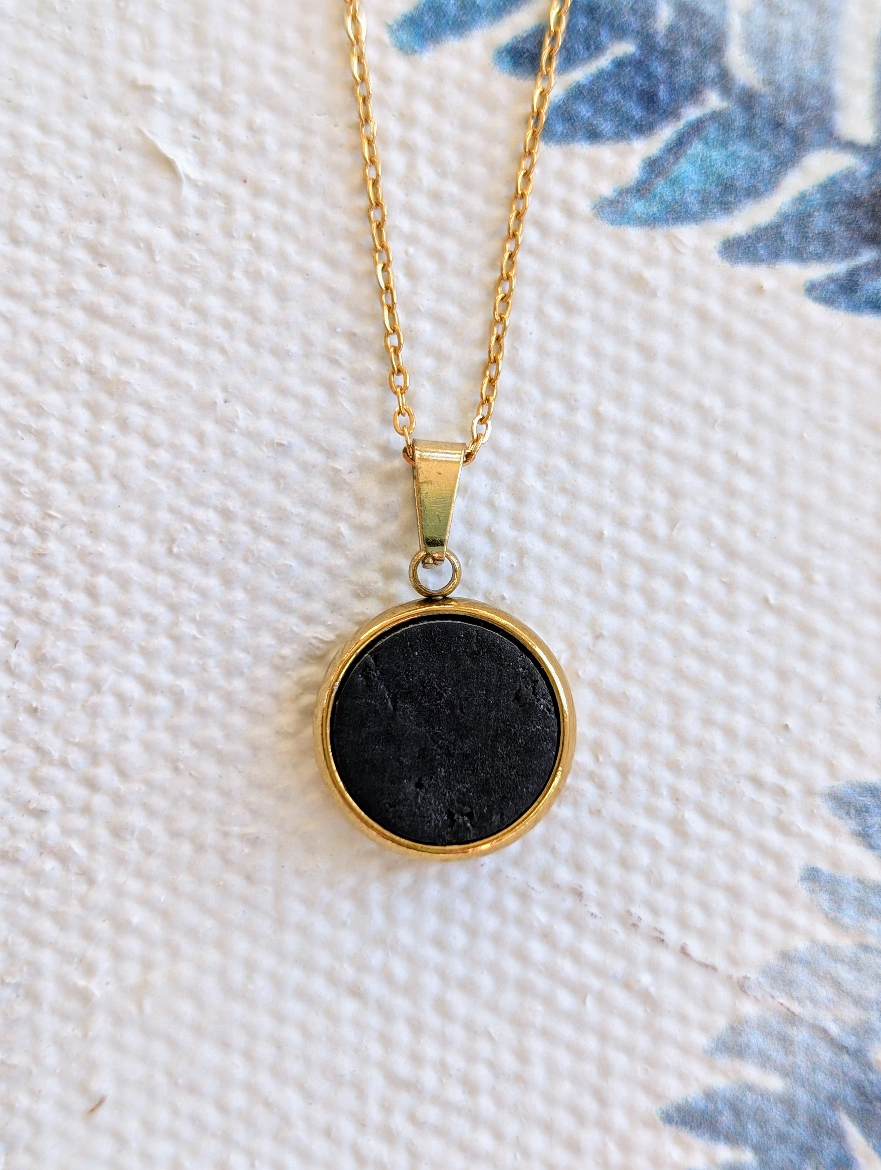 Cork Necklace-Round Black