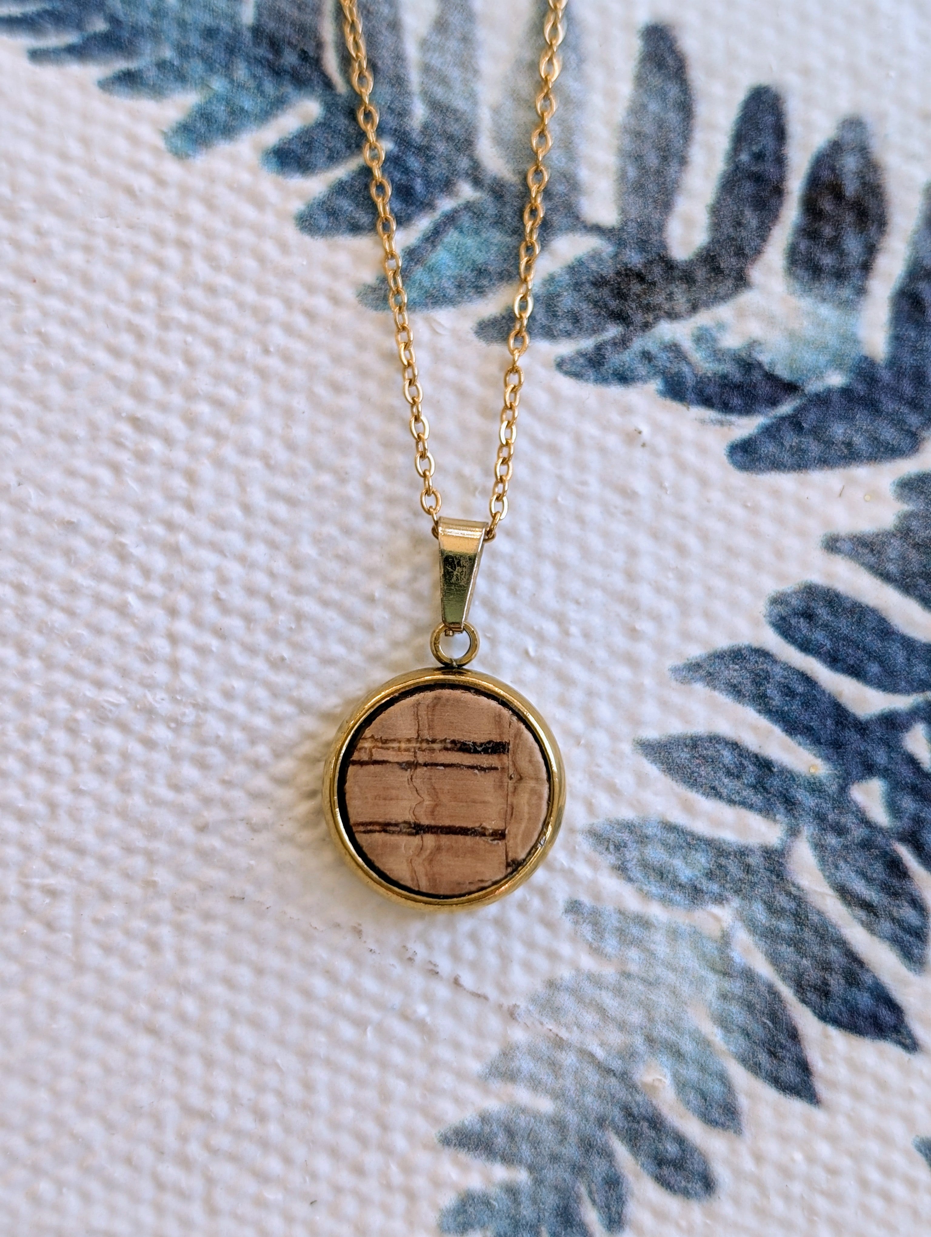 Cork Necklace-Round Natural